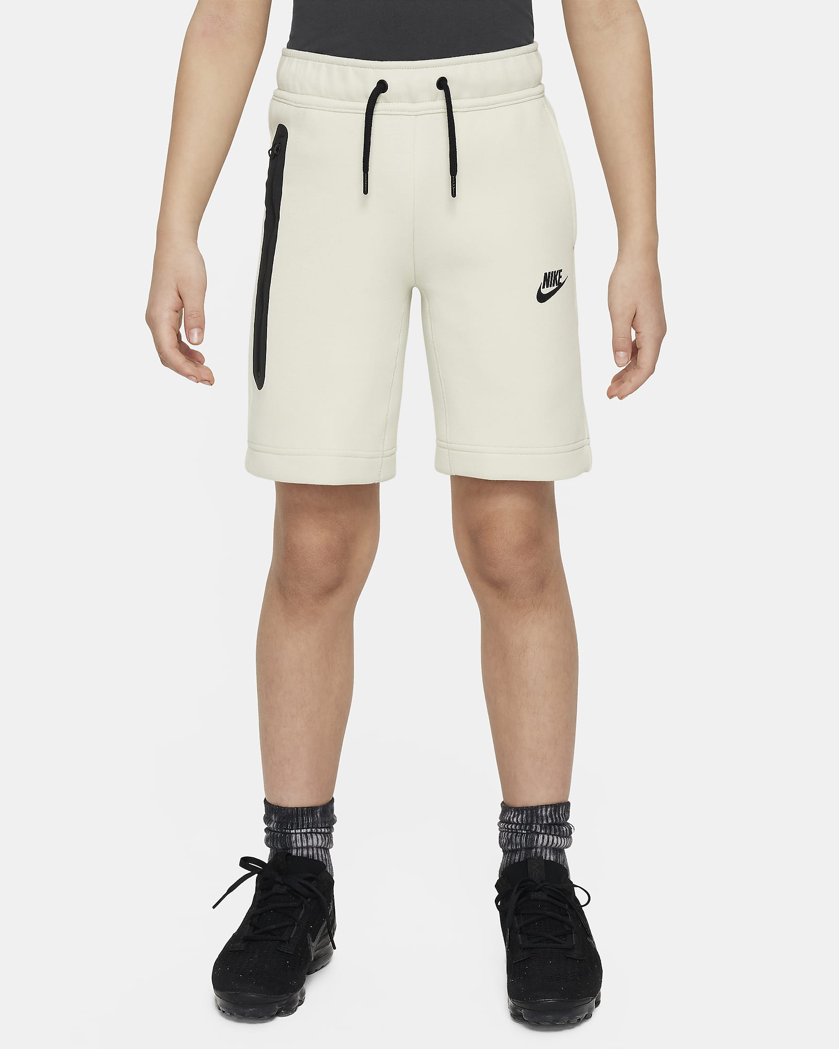 Nike Tech Fleece shorts til store barn (gutt) - Sea Glass/Svart/Svart