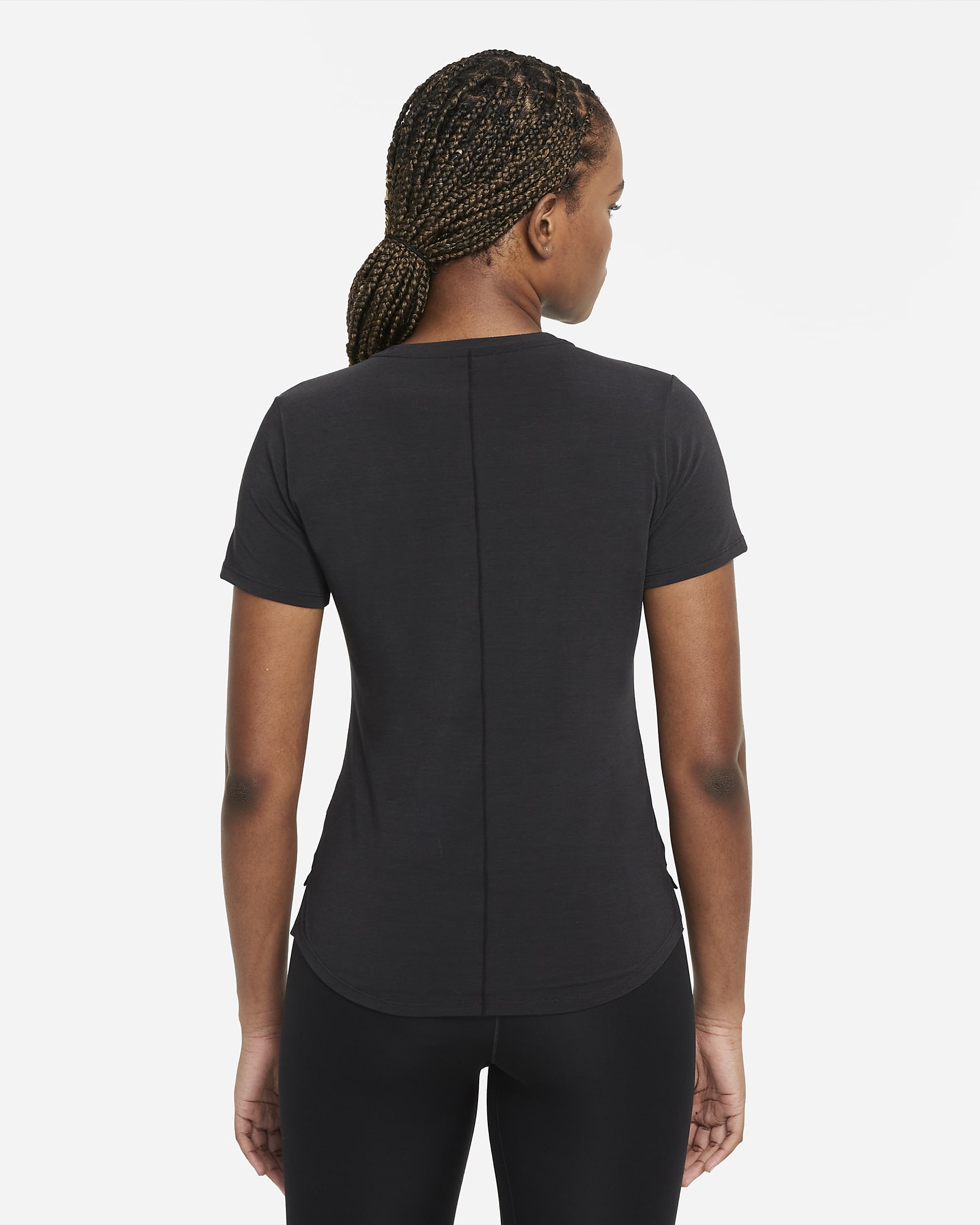 Nike Dri-FIT UV One Luxe kortermet overdel med standard passform til dame - Svart