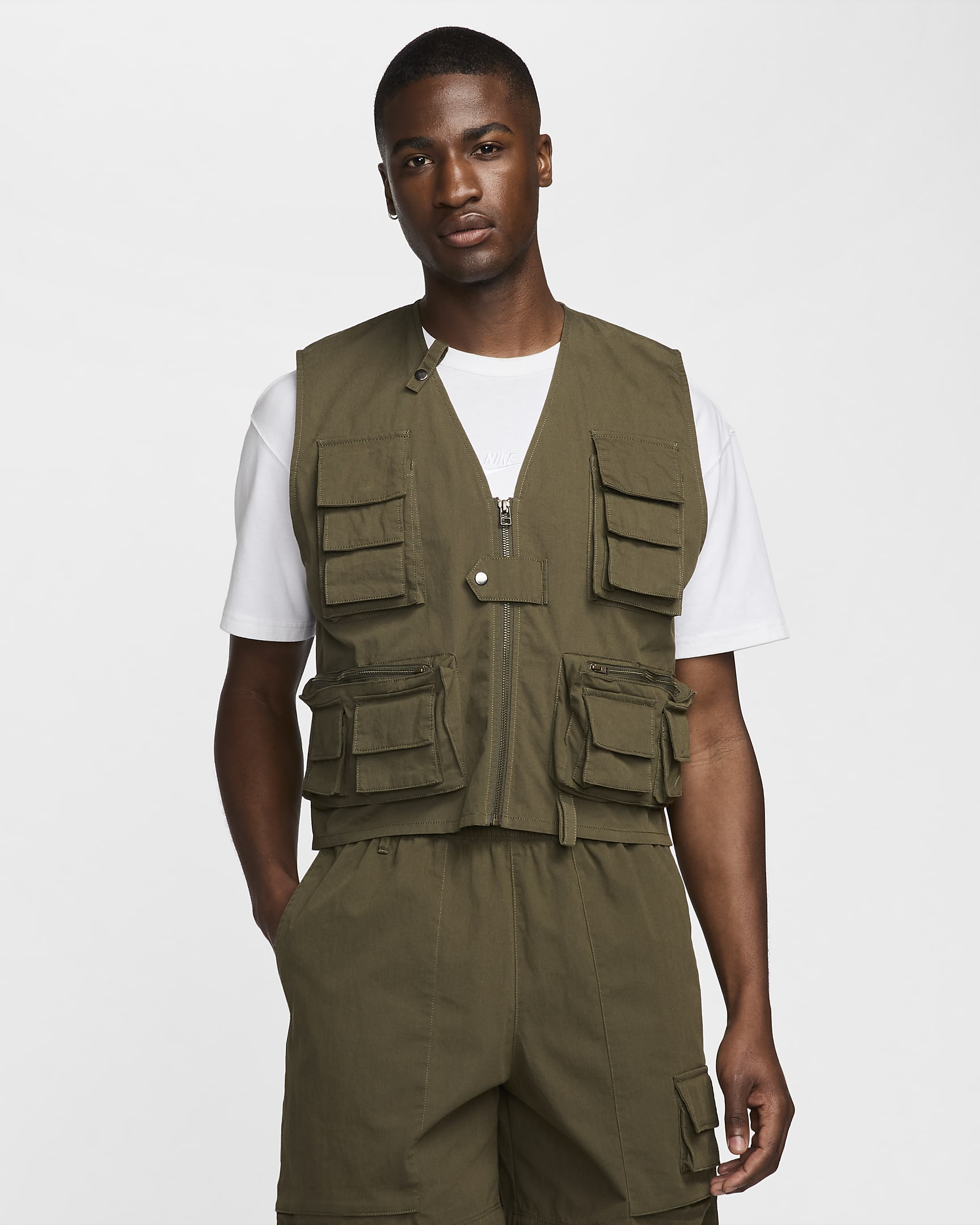 Nike Life Men's Utility Gilet - Cargo Khaki/Cargo Khaki