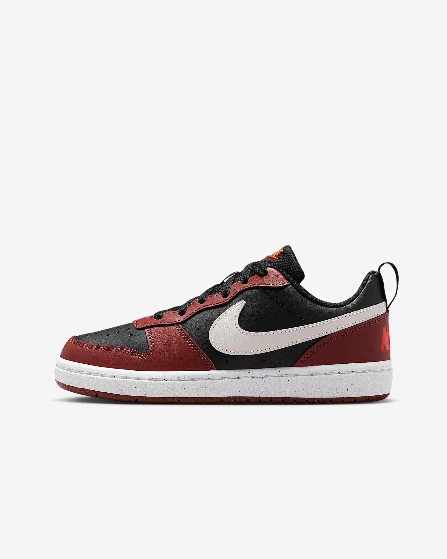 Chaussure Nike Court Borough Low Recraft pour ado - Noir/Red Sepia/Team Orange/Light Bone