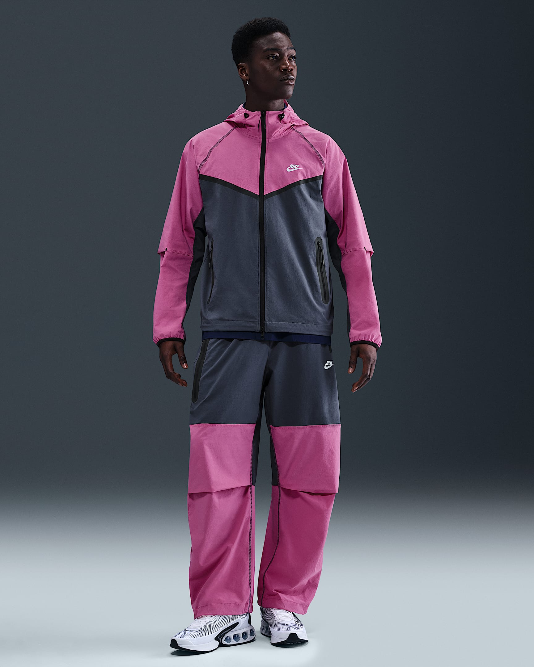 Nike Tech Oversize-Webhose (Herren) - Thunder Blue/Cosmic Fuchsia/Schwarz