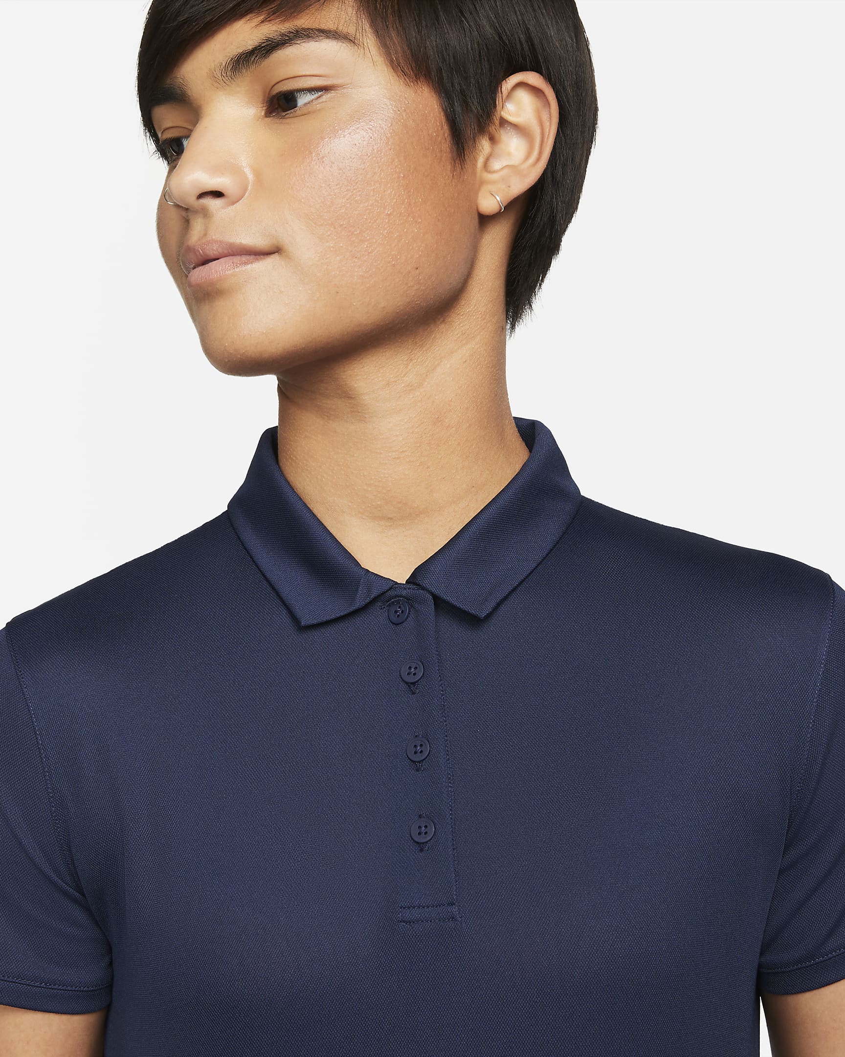 Dámská golfová polokošile Nike Dri-FIT Victory - College Navy/Bílá