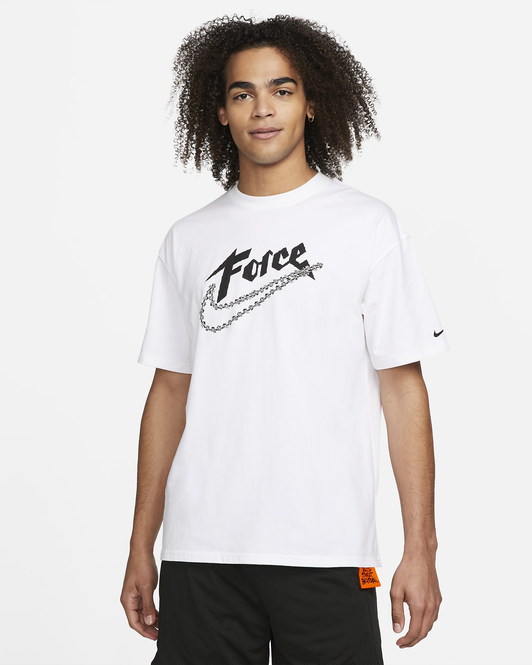 Playera de básquetbol para hombre Nike Force Swoosh - Blanco