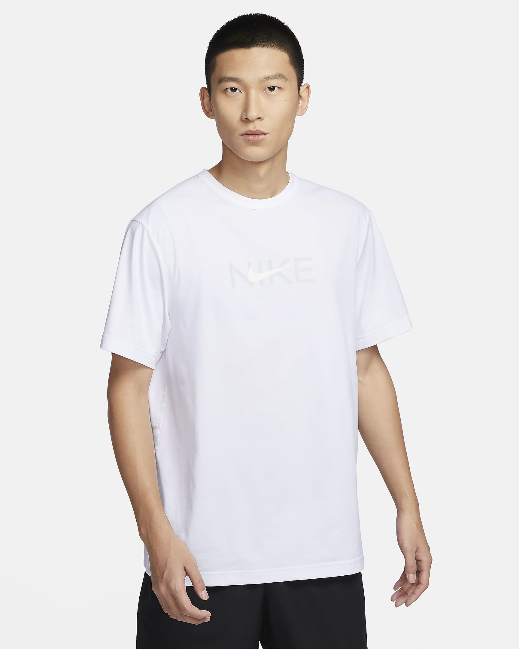 ナイキ ハイバース メンズ Dri-FIT UV プロテクション ショートスリーブ フィットネストップ - ホワイト/フォトンダスト
