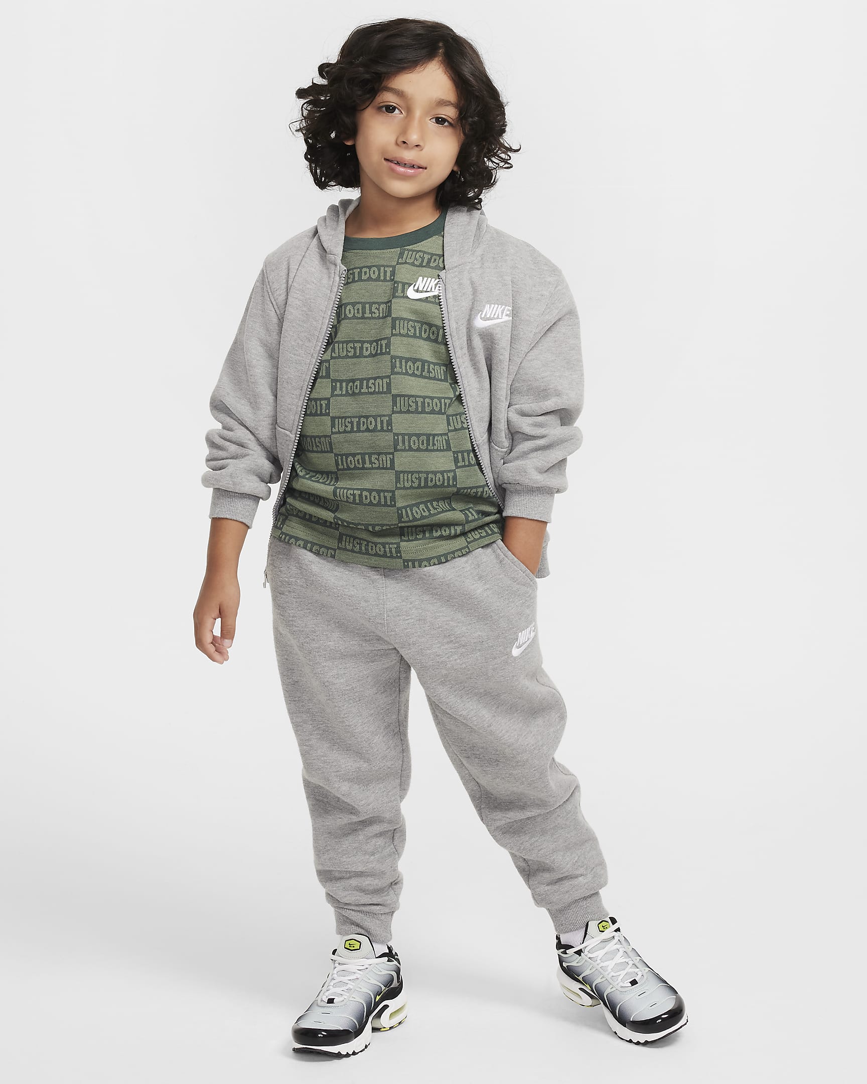 Nike "Just Do It" Little Kids' Jacquard T-Shirt - Oil Green