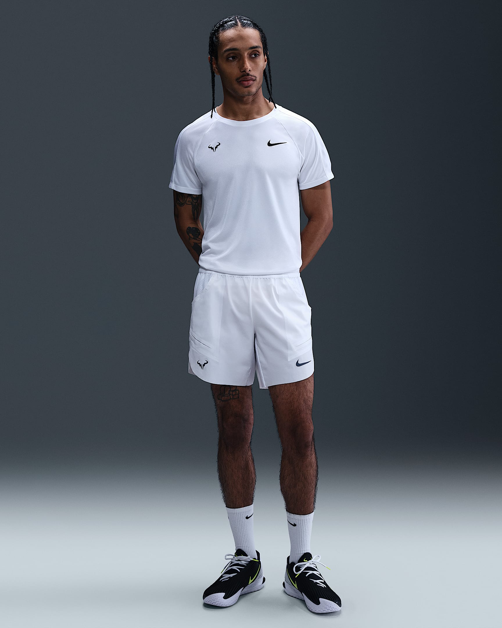 Rafa Men's Nike Dri-FIT ADV 7" Tennis Shorts - White/Diffused Blue