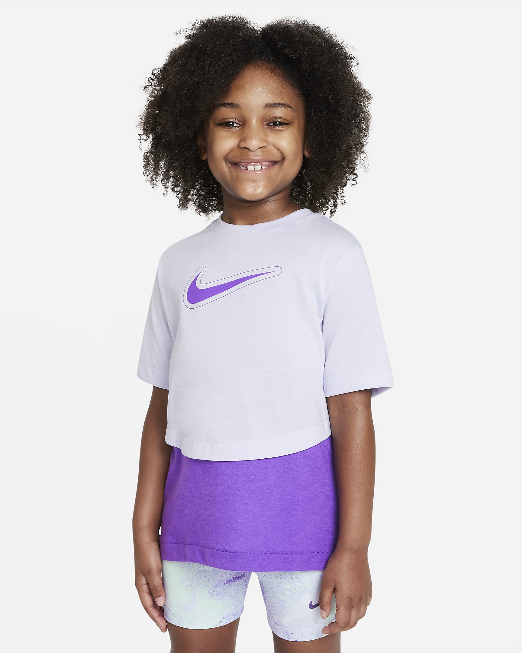 Nike Dri-FIT Trophy Big Kids' (Girls') Short-Sleeve Training Top - Purple Chalk/Wild Berry/Wild Berry