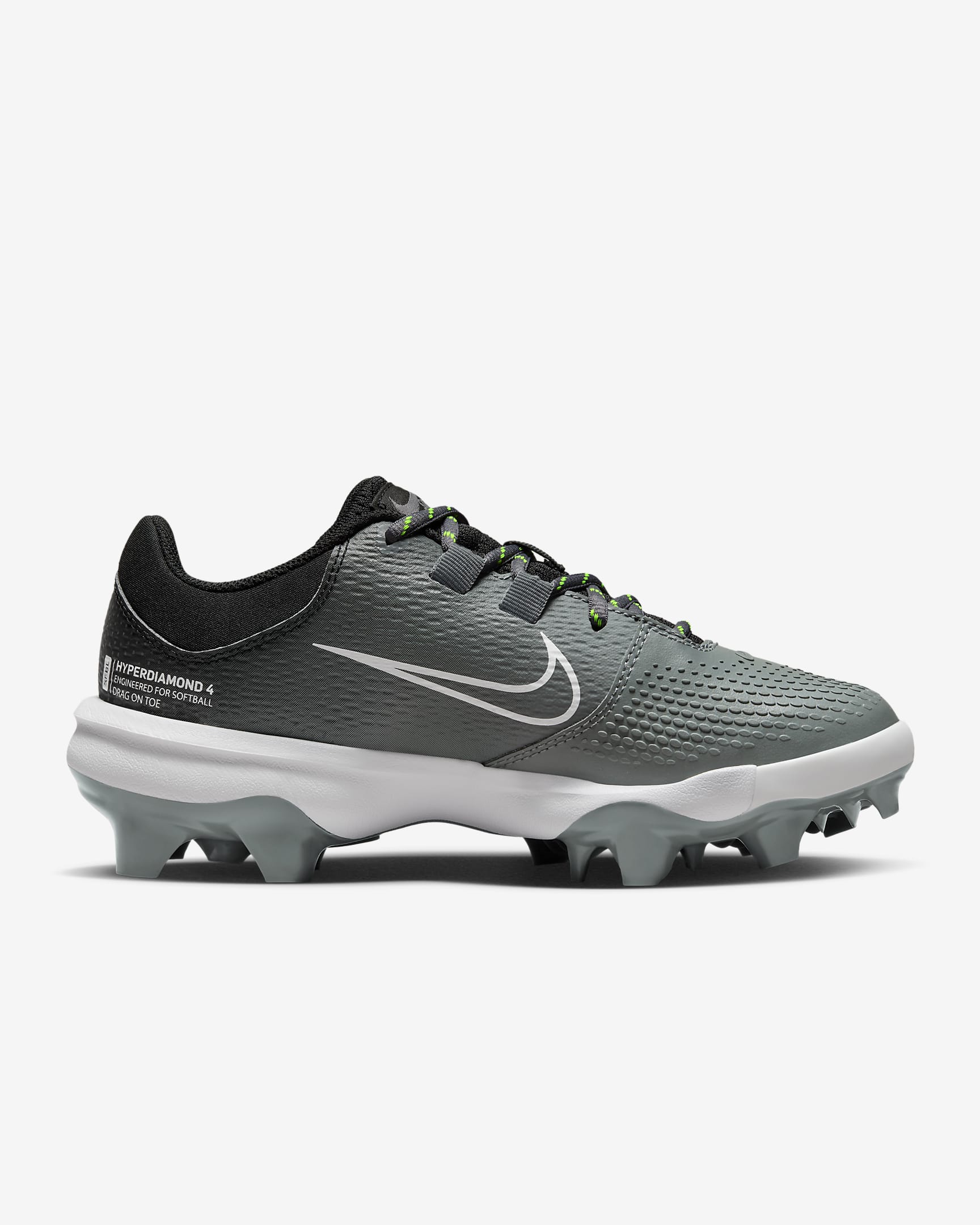 Nike Hyperdiamond 4 Pro MCS Women's Softball Cleats - Black/Cool Grey/Volt/White