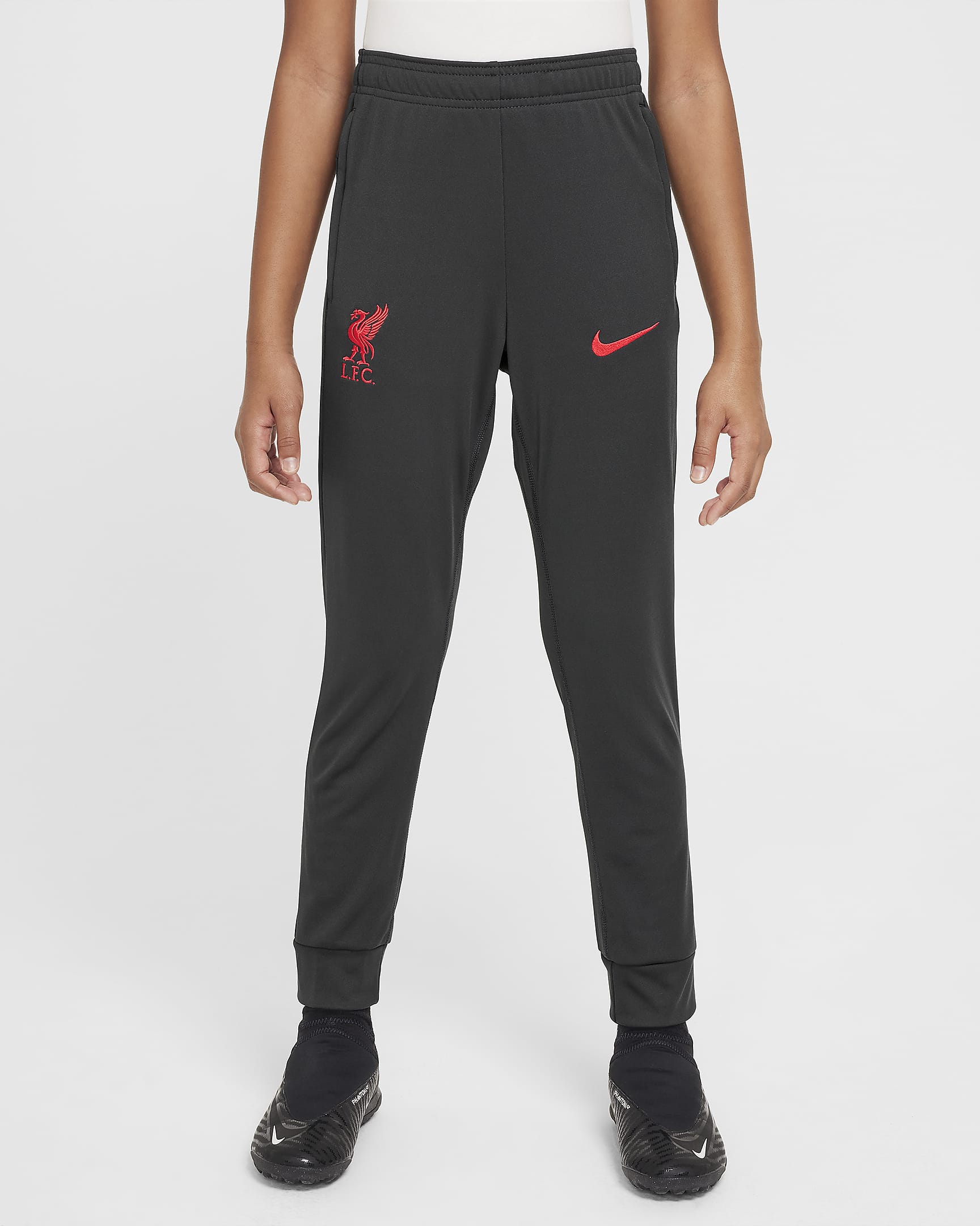 Survêtement de foot en maille Nike Dri-FIT Liverpool FC Academy Pro pour ado - Light Smoke Grey/Dark Smoke Grey/Chrome Yellow/Global Red