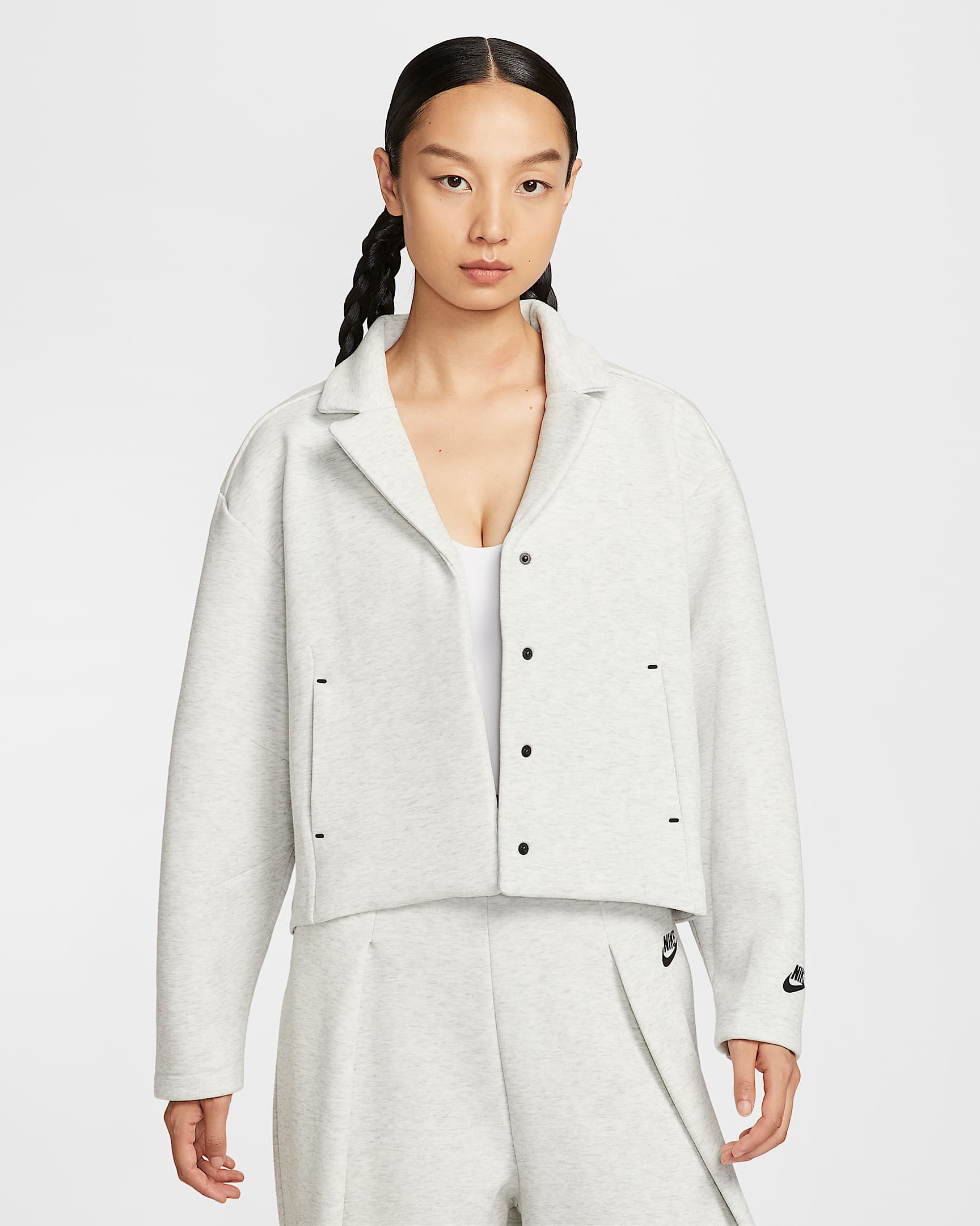 Nike Sportswear Tech Fleece Women's Tailored Jacket - Light Grey/Heather/Black