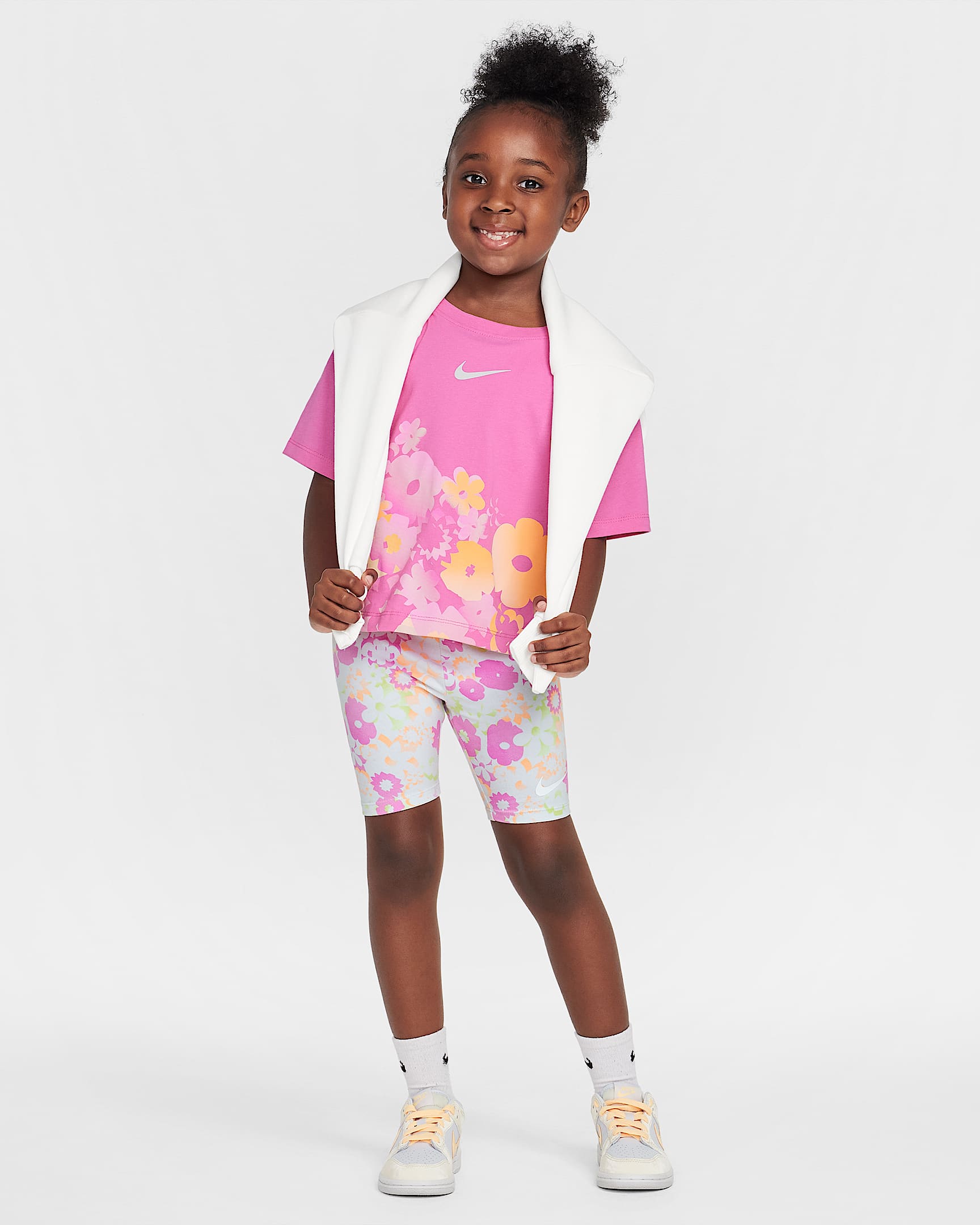 Ensemble deux pièces avec cycliste imprimé Nike Flow-Ral pour enfant - Pure Platinum