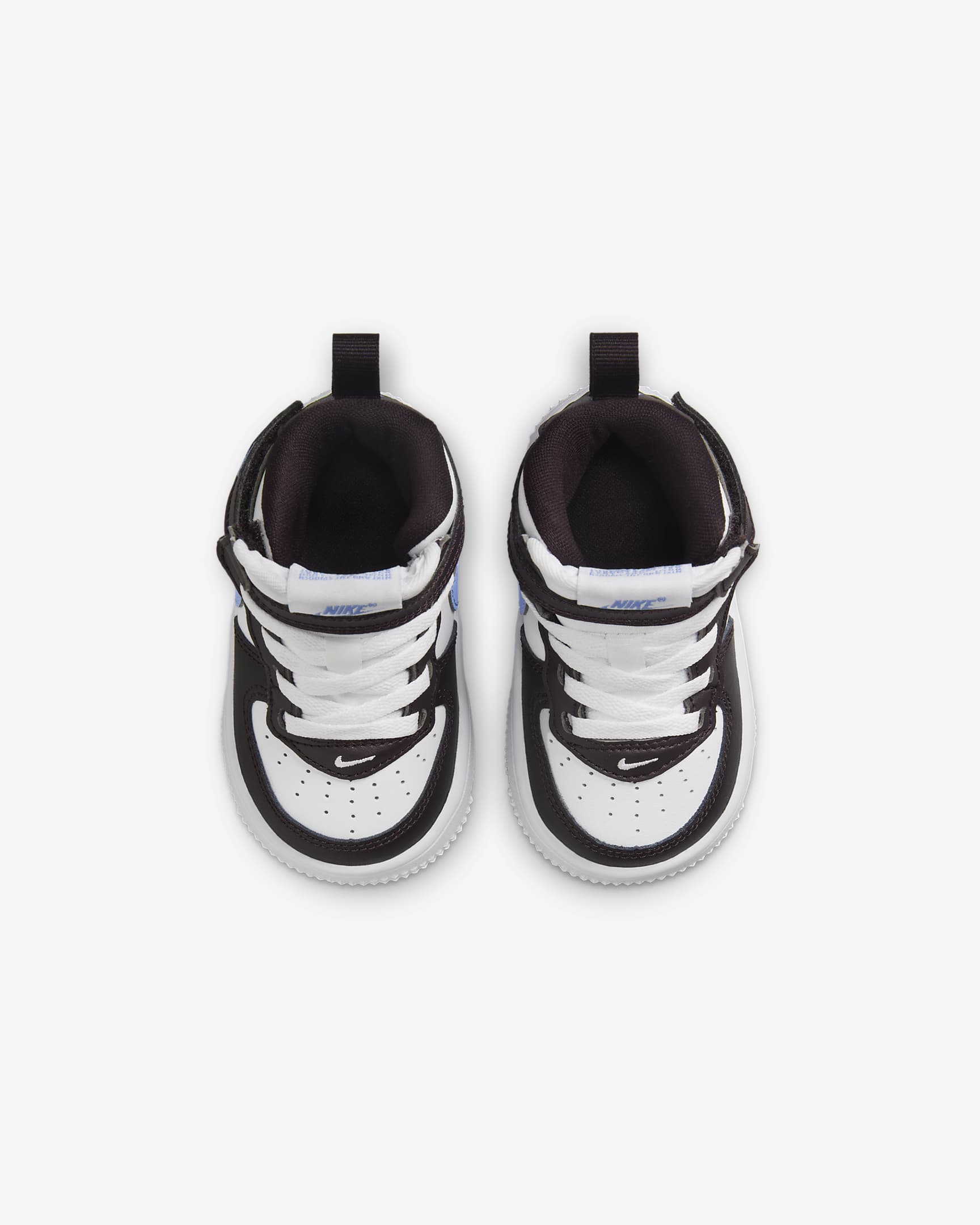 Nike Force 1 Mid EasyOn Baby/Toddler Shoes - Burgundy Ash/White/Royal Pulse