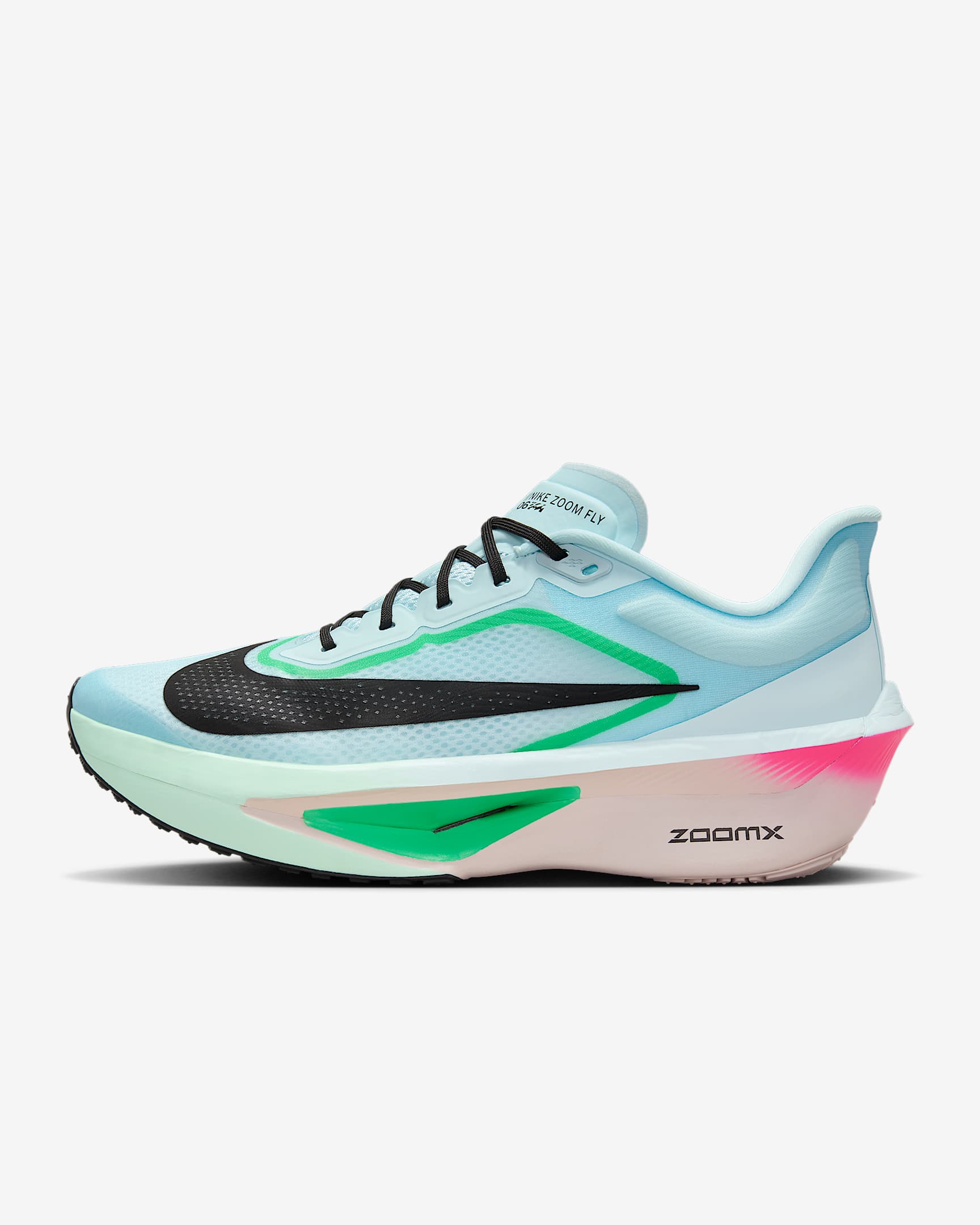 Nike Zoom Fly 6 wedstrijdschoenen voor heren (straat) - Glacier Ice/Hyper Pink/Green Shock/Zwart