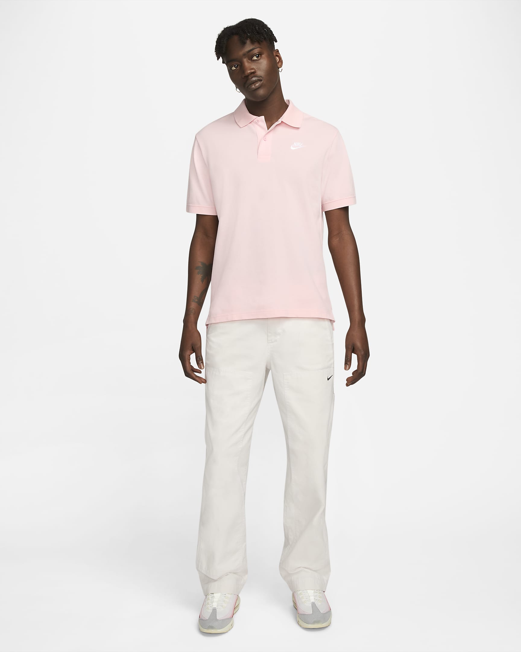 Polo Nike Sportswear pour Homme - Pink Bloom/Blanc