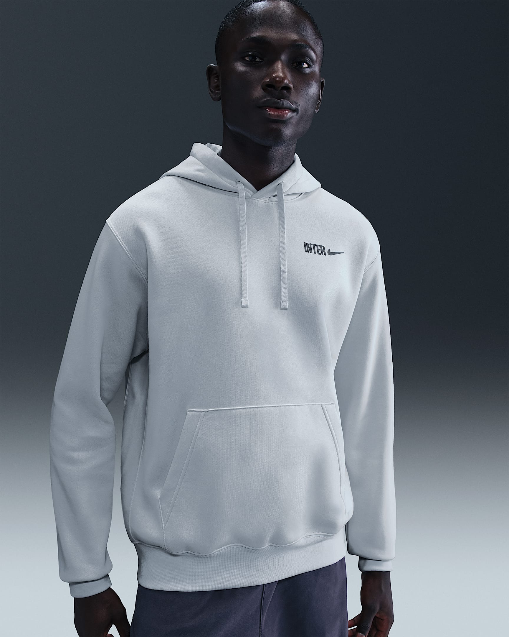 Sweat à capuche Nike Football Inter Milan Club pour homme - Football Grey/Lyon Blue