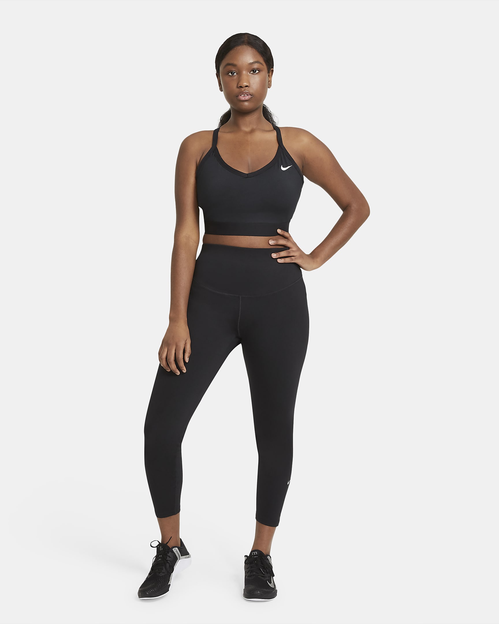 Nike One Women's Mid-Rise Leggings (Plus Size) - Black/White