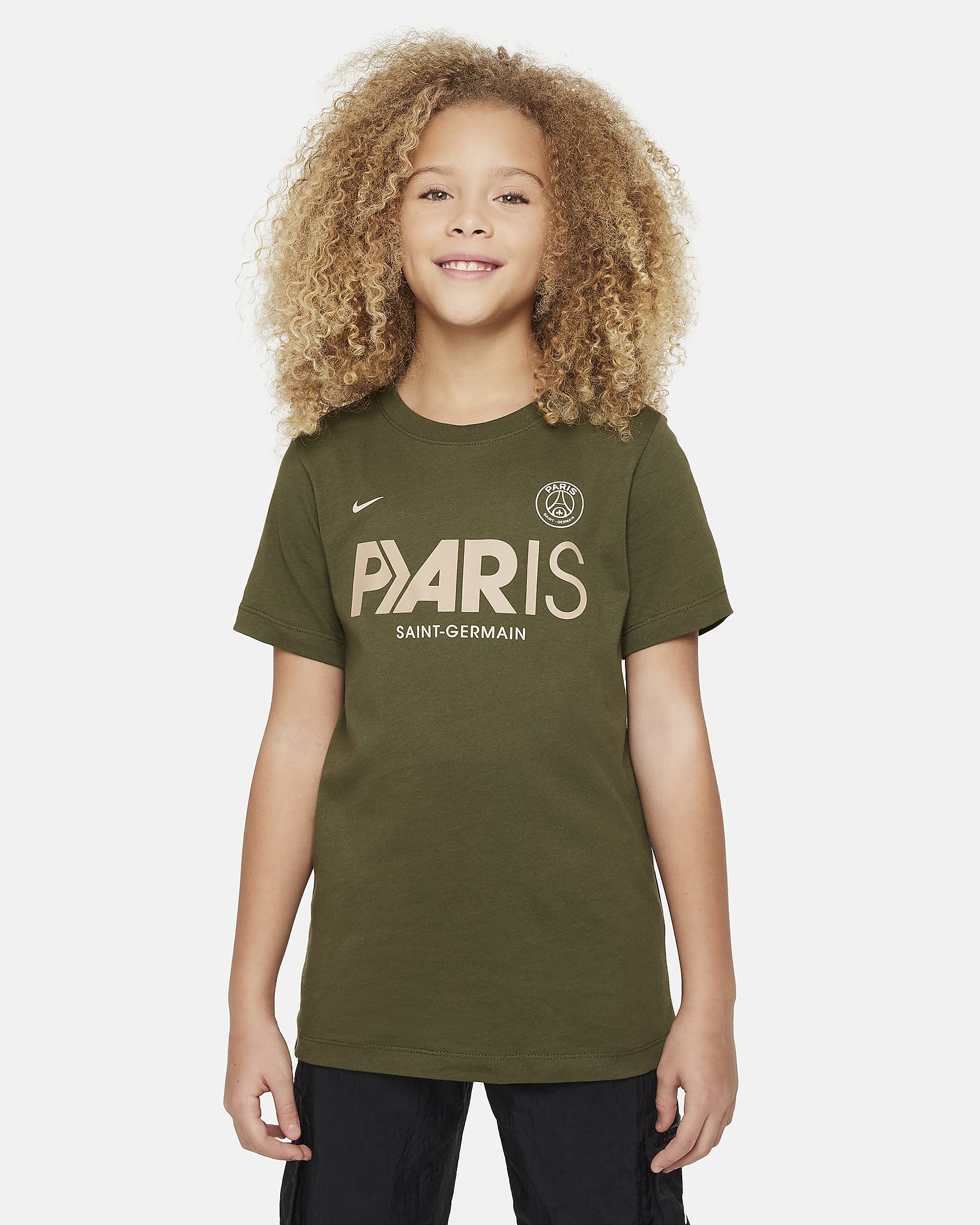 Paris Saint-Germain Mercurial Nike Fußball-T-Shirt für ältere Kinder - Rough Green