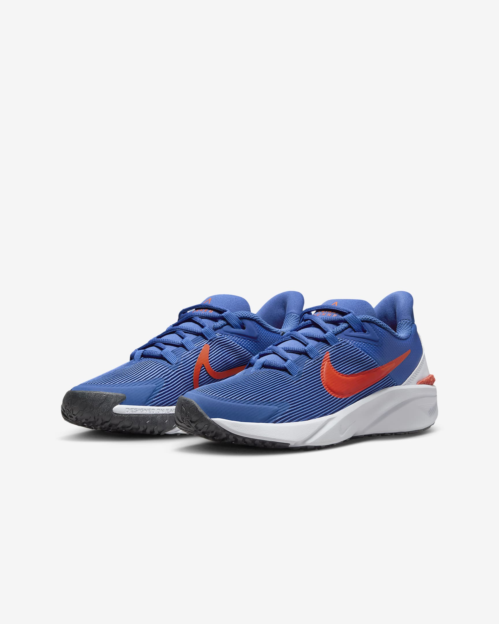 Nike Star Runner 4 大童路跑鞋 - Astronomy Blue/白色/Total Orange/Team Orange