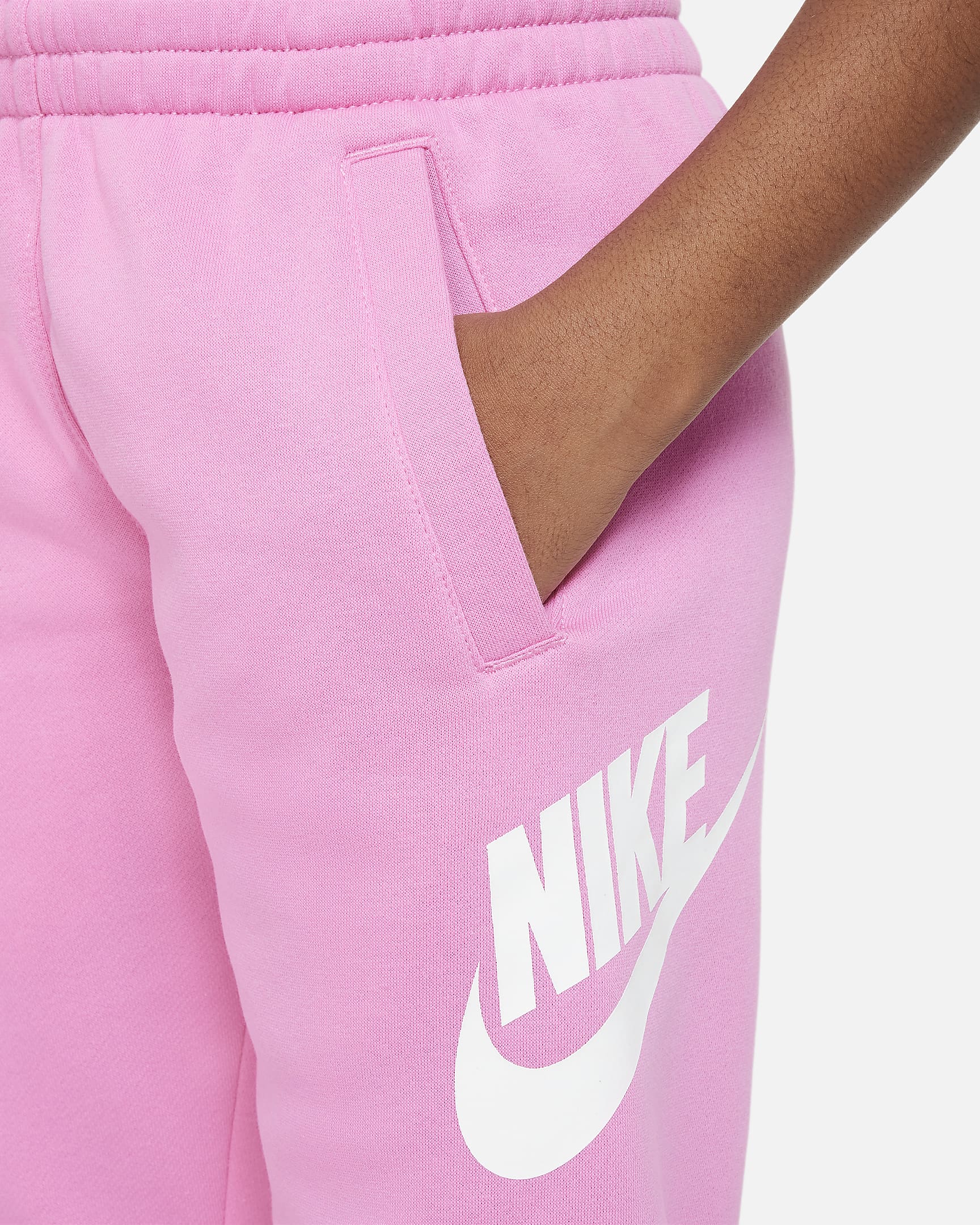 Joggers para niños talla grande Nike Club Fleece - Rosa alegre/Blanco