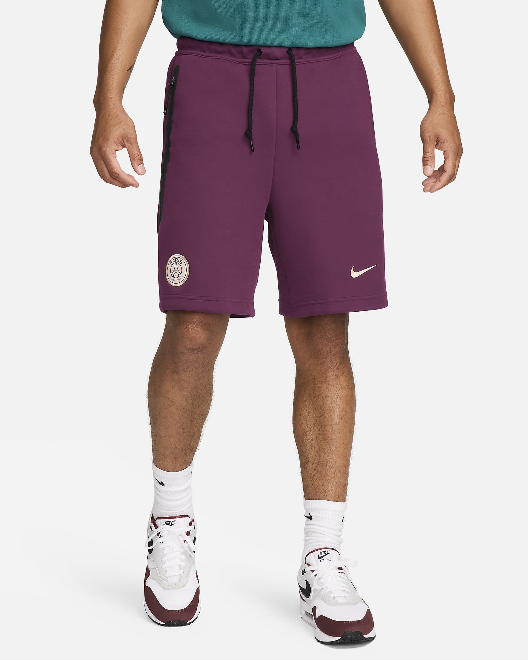 Shorts Paris Saint-Germain Nike Sportswear Tech Fleece – Uomo - Bordeaux/Guava Ice