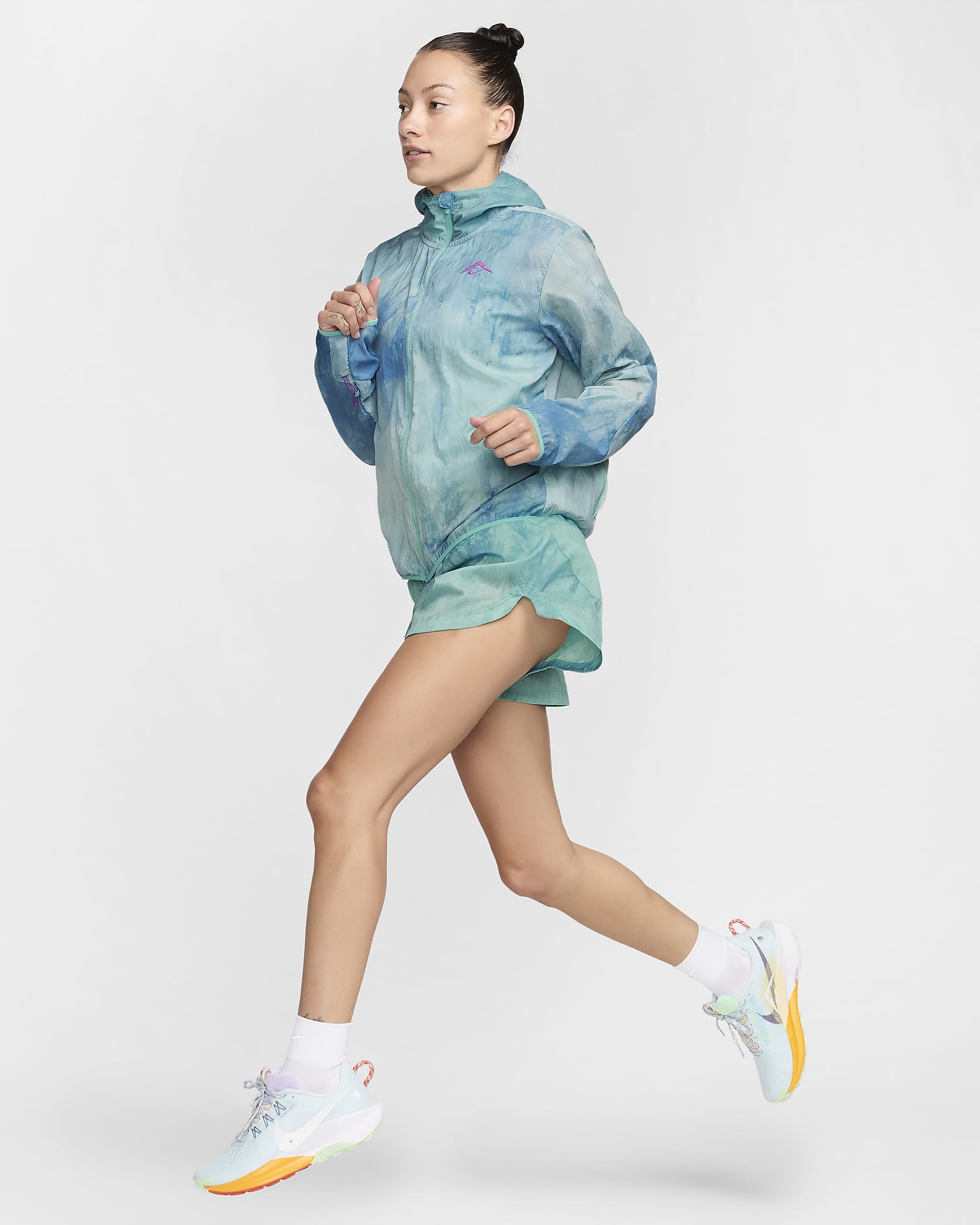 Veste de running Repel Nike Trail pour femme - Green Frost/Vivid Purple