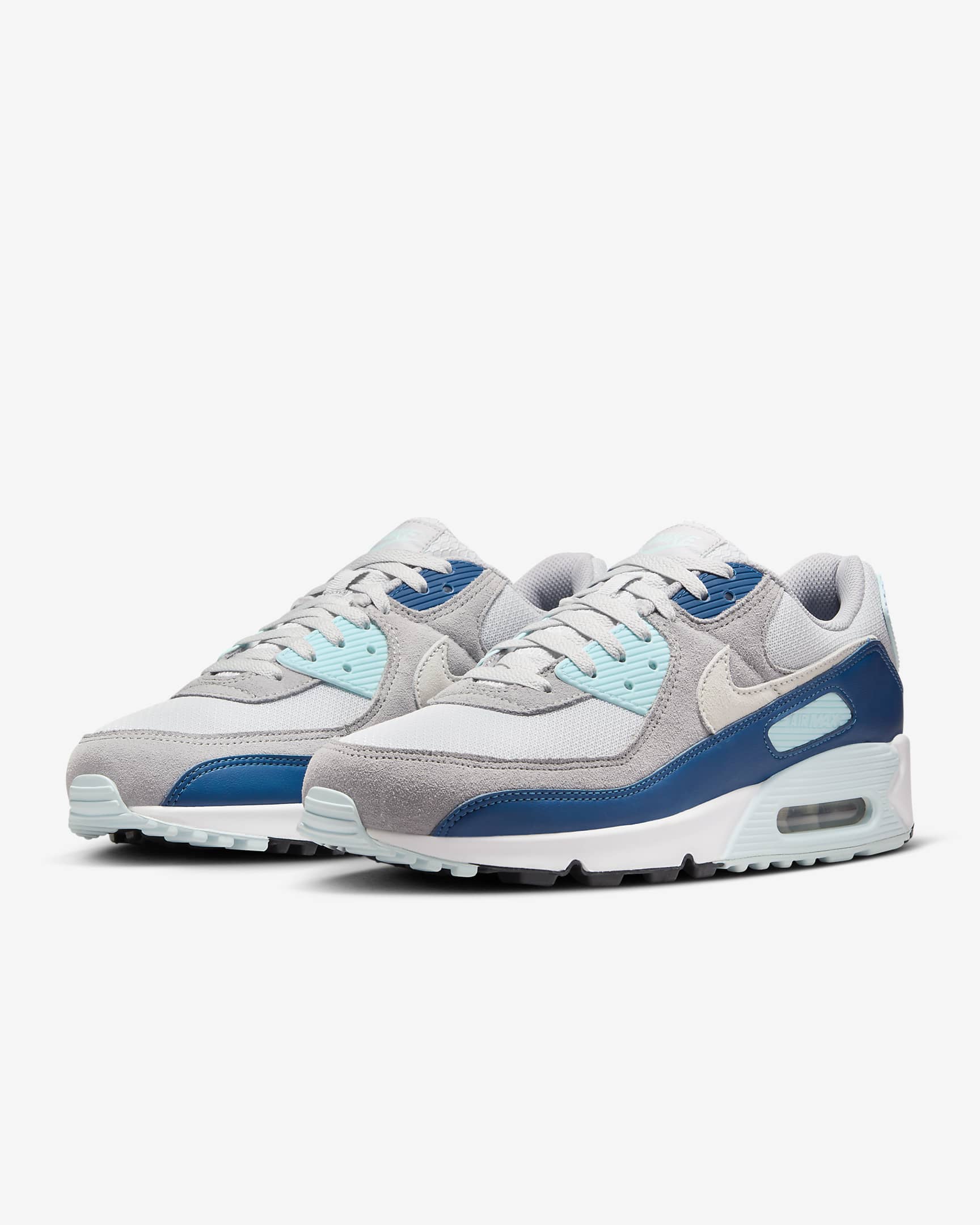 Calzado para hombre Nike Air Max 90 - Platino puro/Azul glacial/Azul cancha/Blanco