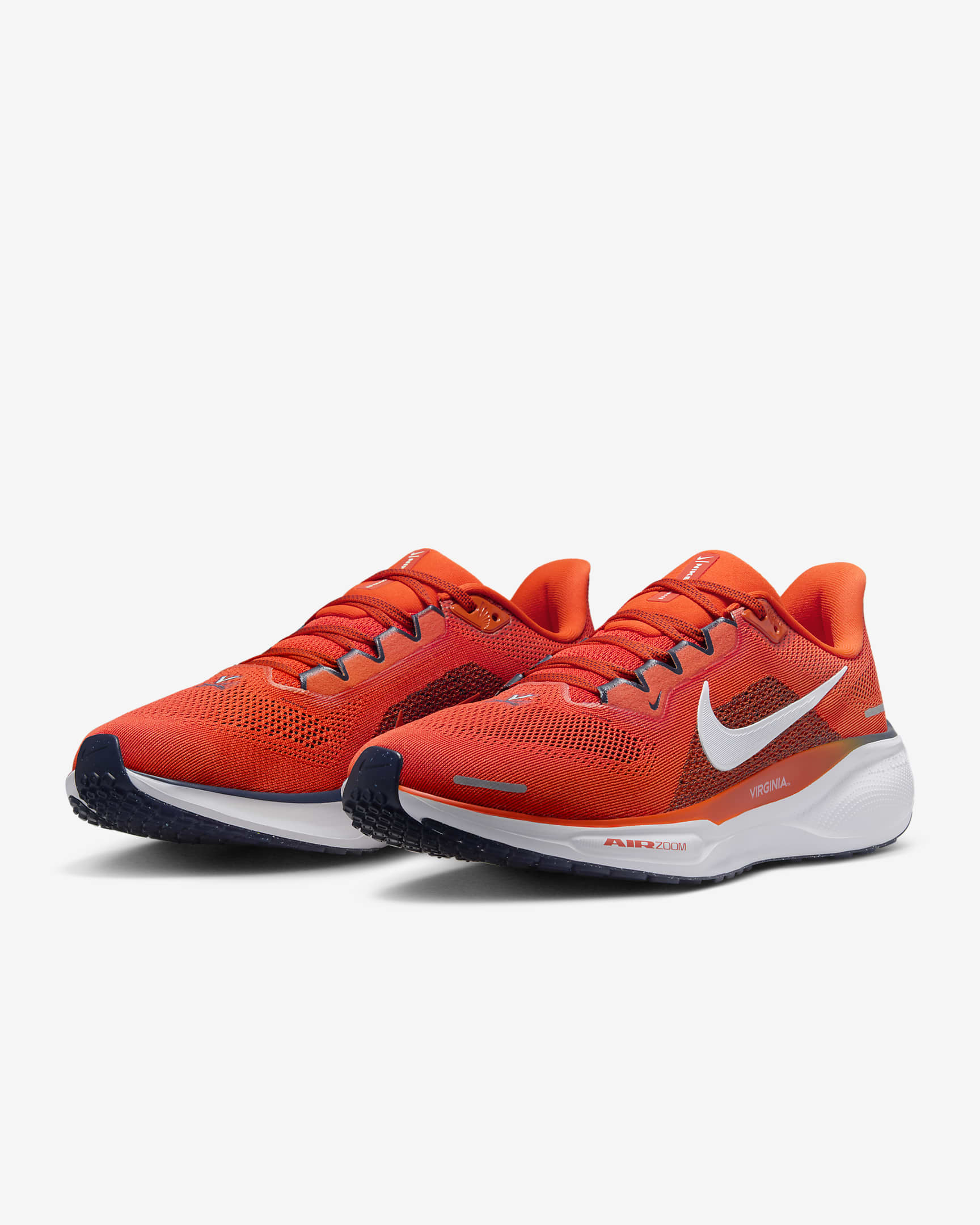 Tenis de correr en pavimento universitarios Nike para hombre Virginia Pegasus 41 - Naranja team/Blanco/Azul marino universitario/Blanco