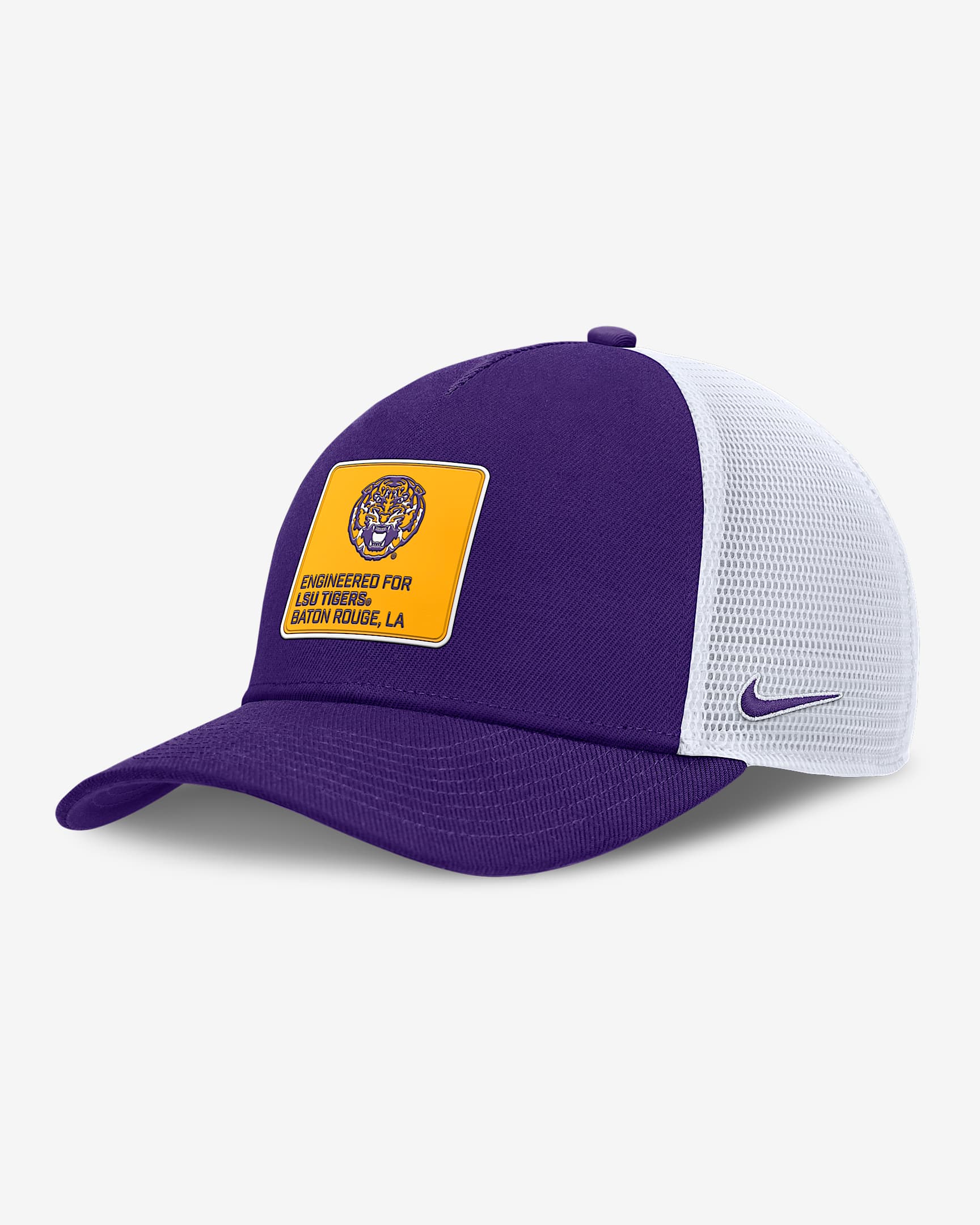 LSU On-Field Rise Engineered Men's Nike College Trucker Adjustable Hat - Purple