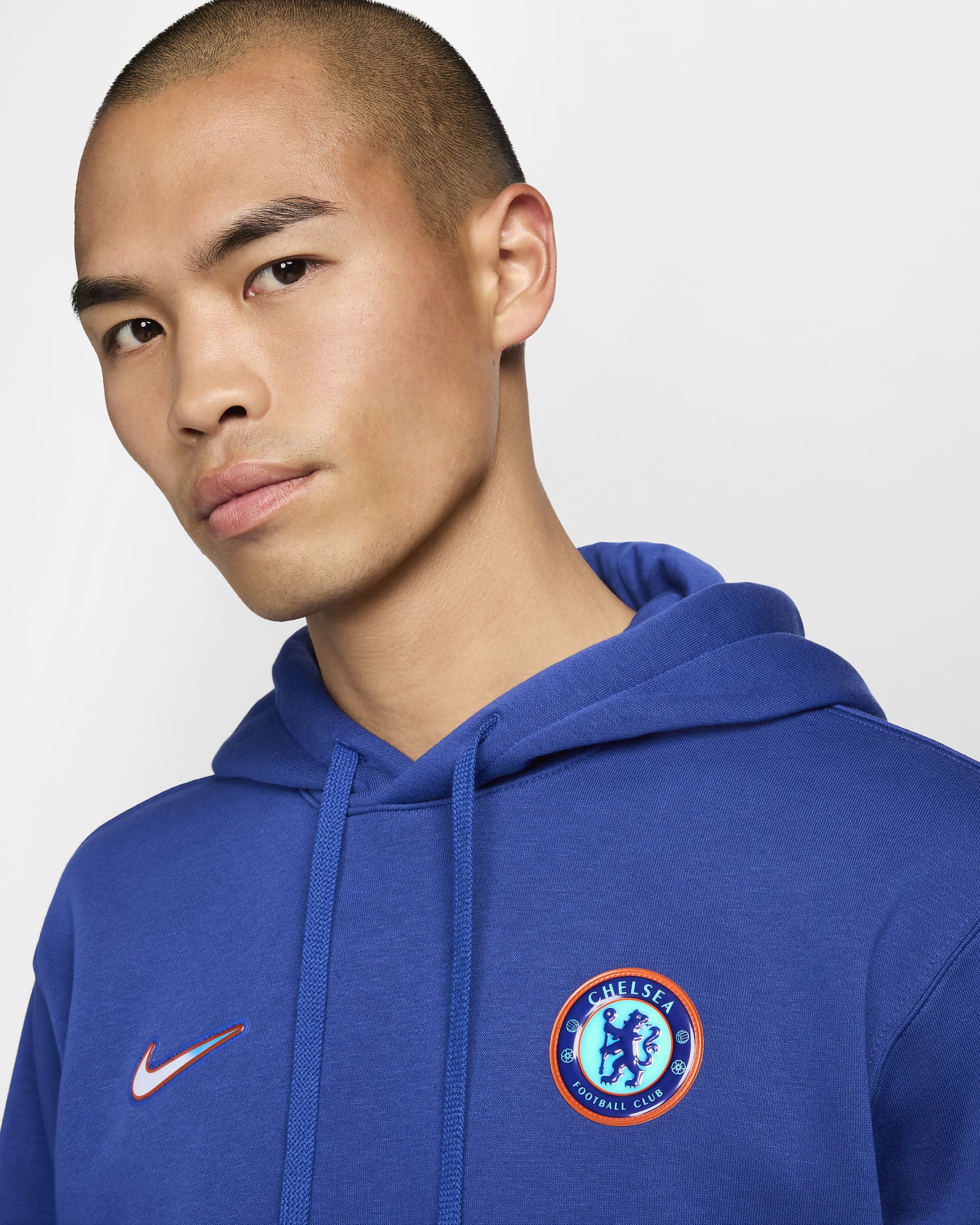 Sweat à capuche Nike Football Chelsea FC Club pour homme - Rush Blue/Blanc