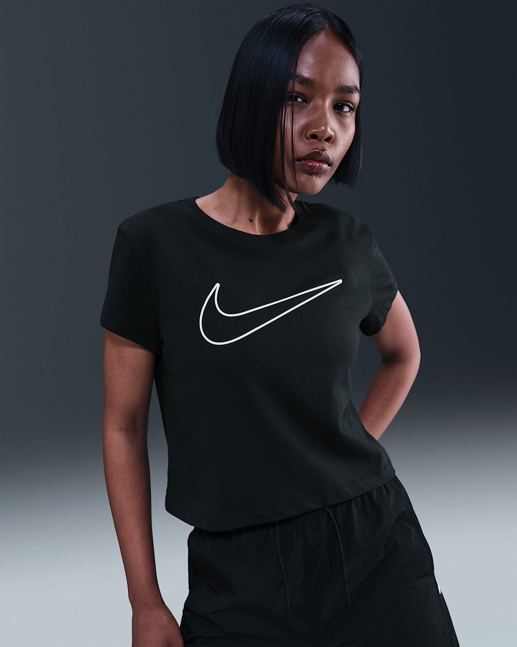 Nike Sportswear Women's Short-Sleeve Graphic T-Shirt - Black/White