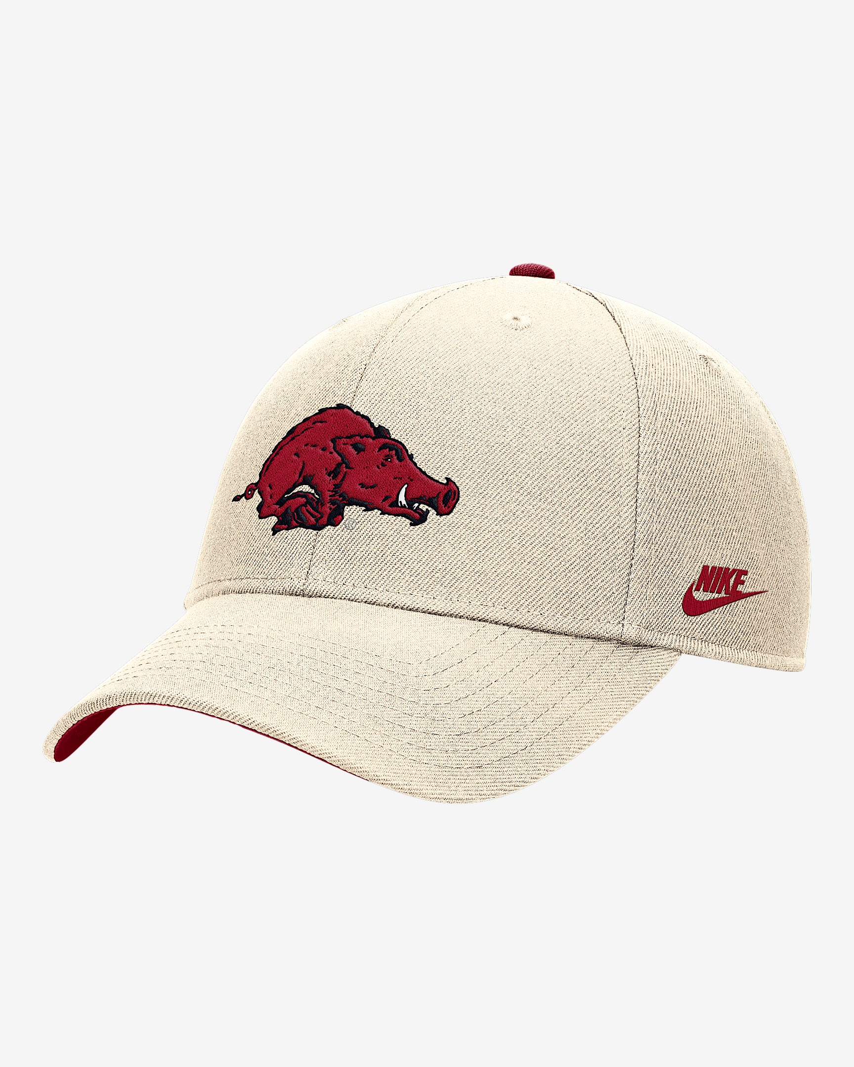 Gorra universitaria Nike ajustable para hombre Arkansas Rise - Natural