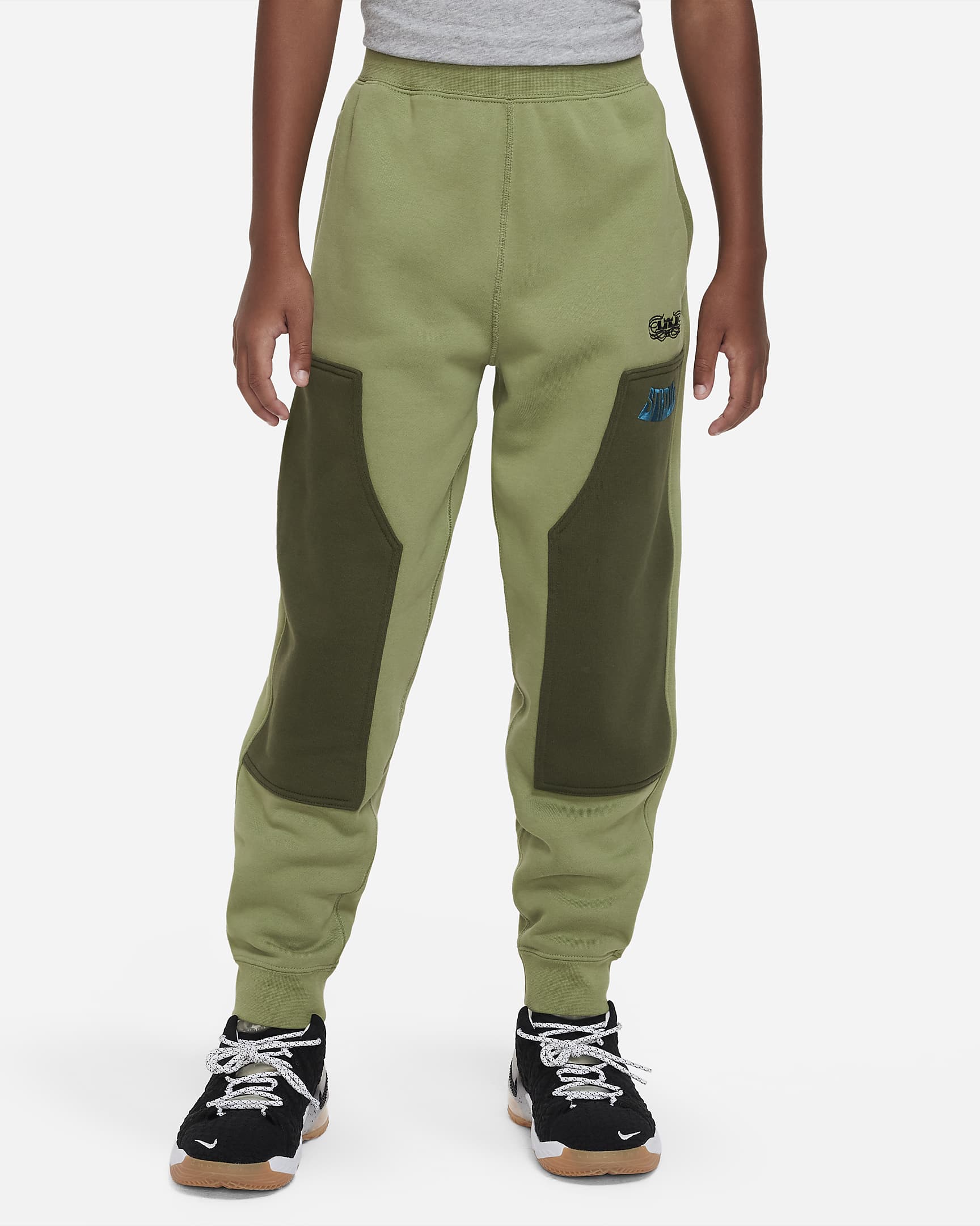 LeBron Big Kids' (Boys') Basketball Pants - Alligator/Rough Green