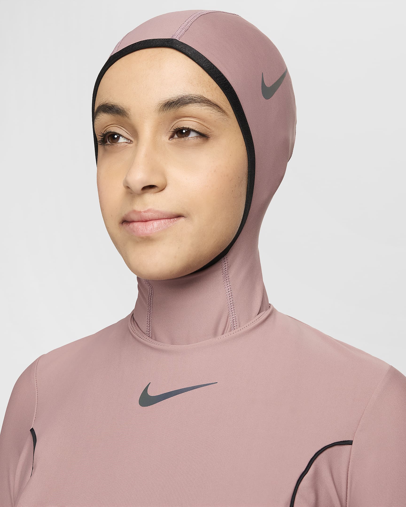 Nike Swim Victory bedeckendes Badekleid für Damen - Smokey Mauve/Schwarz