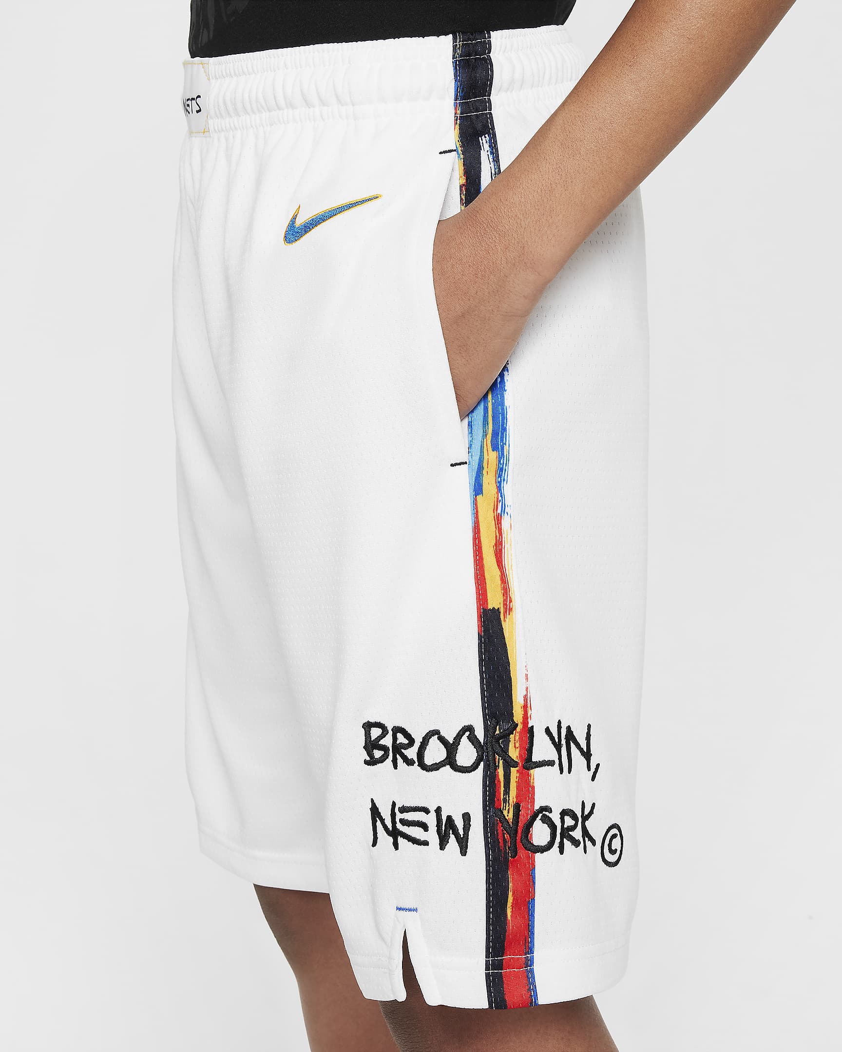 Shorts Brooklyn Nets Nike Dri-Fit NBA Swingman för ungdom - Vit