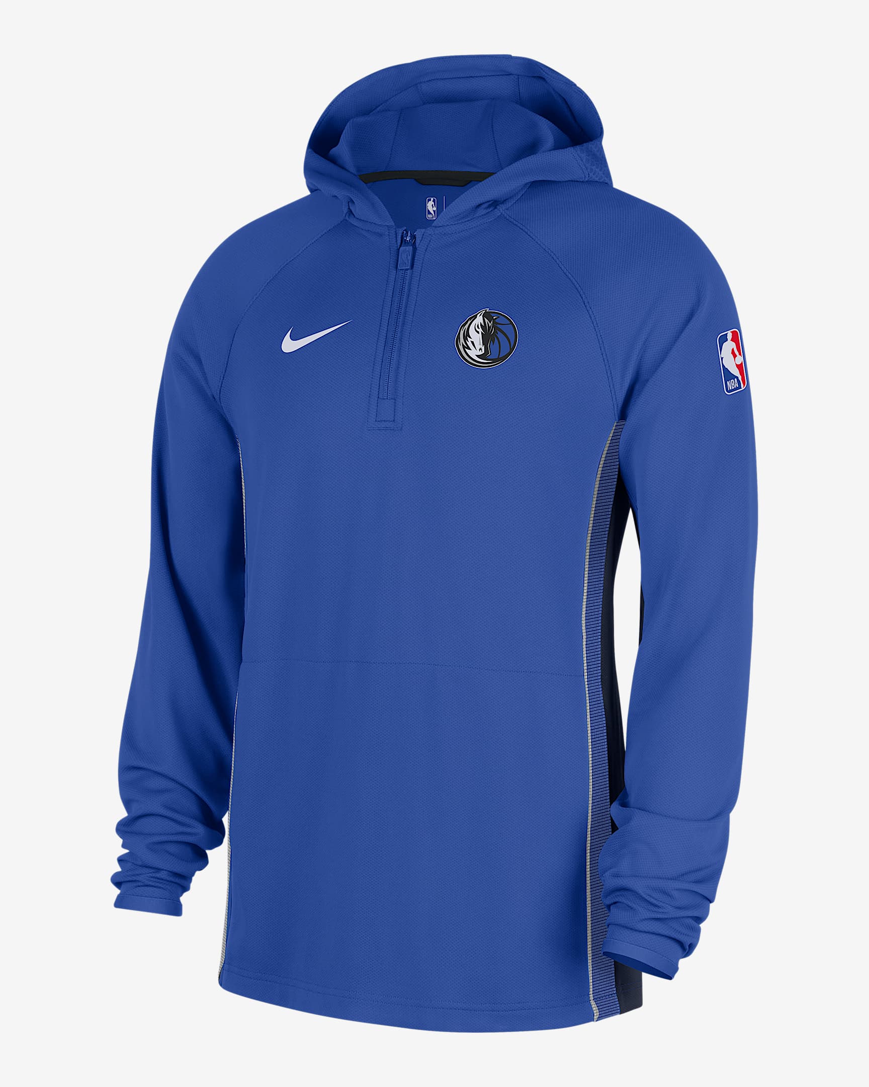 Dallas Mavericks Zoned Men's Nike Dri-FIT NBA 1/4-Zip Hoodie - Game Royal/College Navy/Black/White