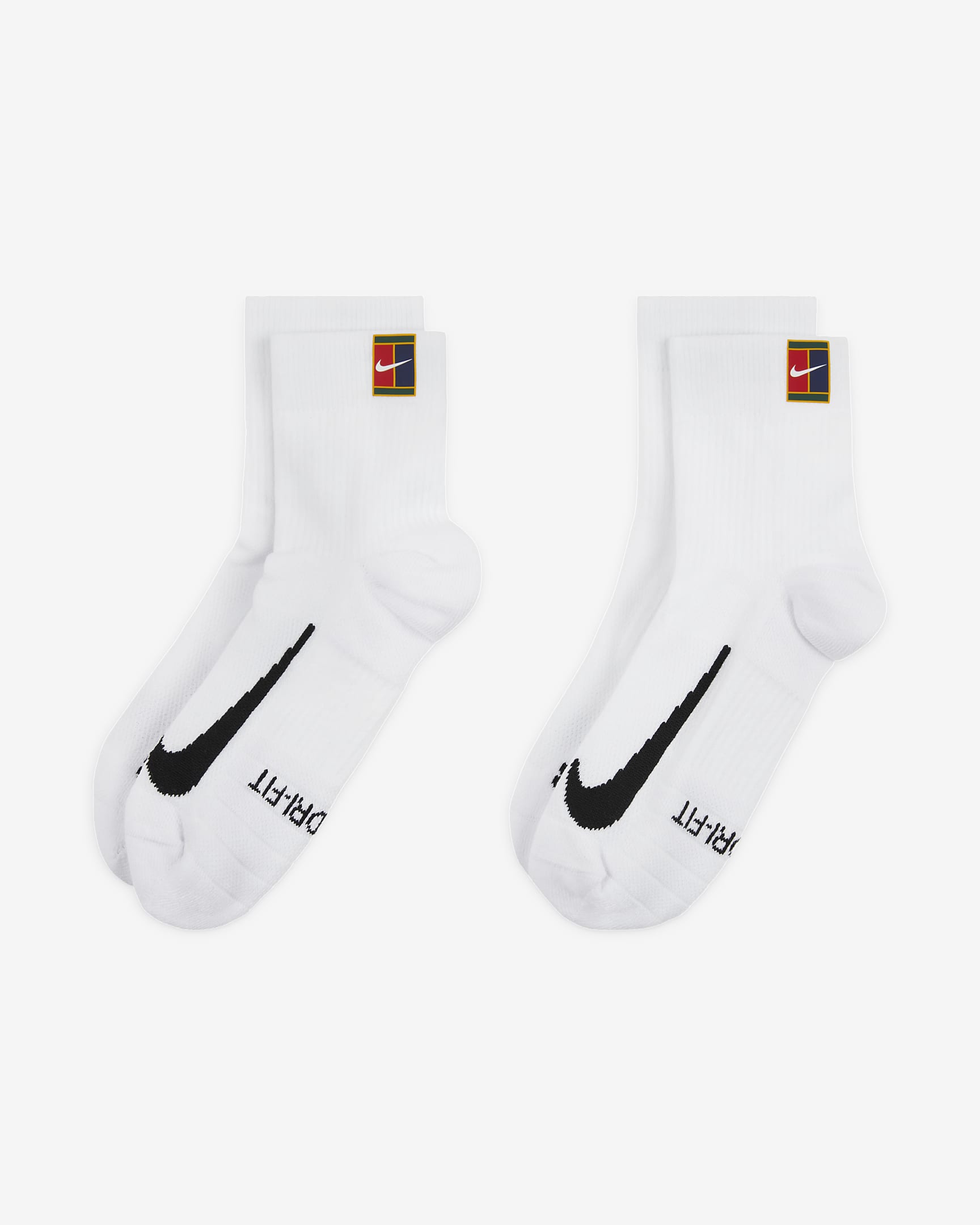 NikeCourt Multiplier Max Tennis Ankle Socks (2 Pairs) - White/White