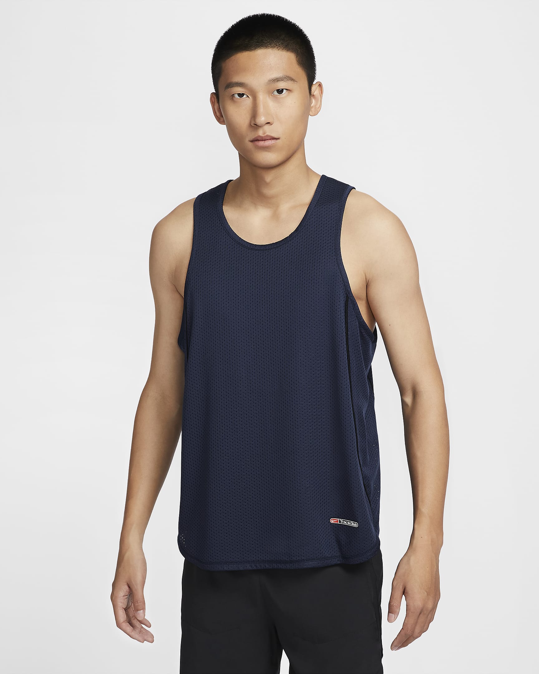 Nike Track Club 男款 Dri-FIT 跑步無袖上衣 - 黑色/Midnight Navy/Summit White