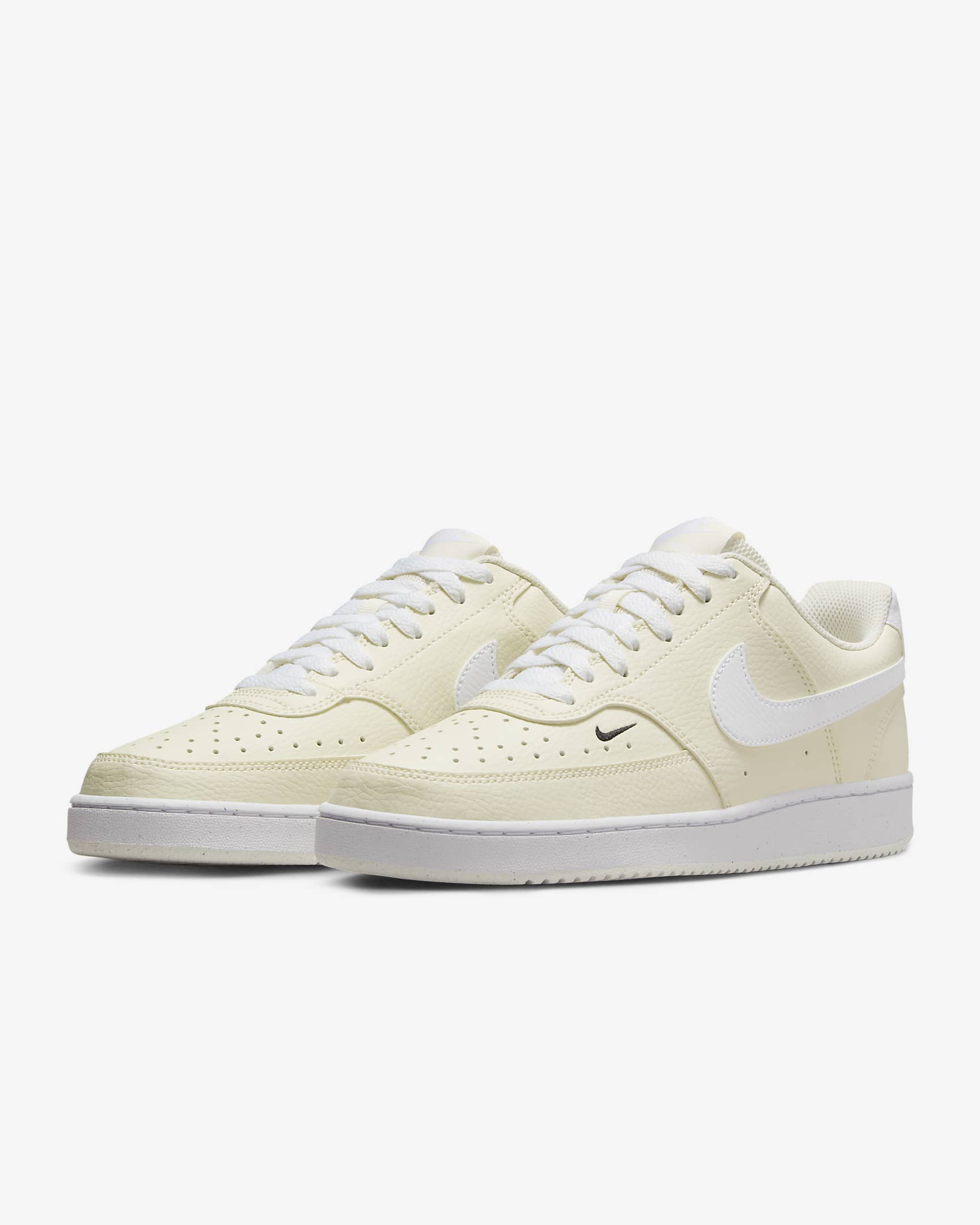 Chaussure Nike Court Vision Low Next Nature pour femme - Blanc/Noir/Pale Ivory