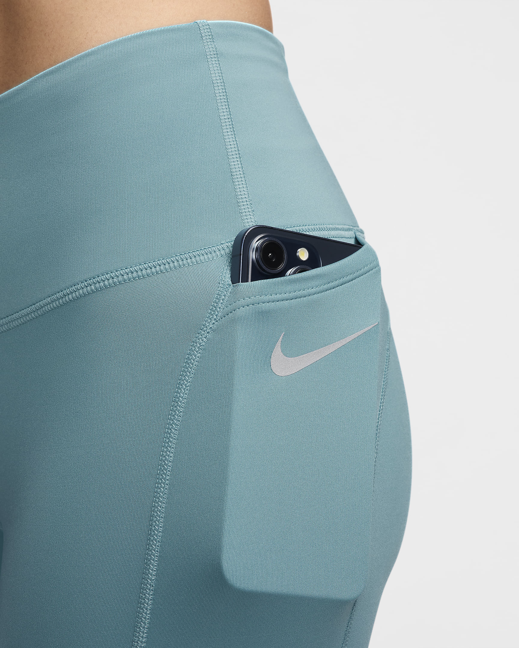 Nike Epic Fast Women's Mid-Rise Running Leggings - Denim Turquoise