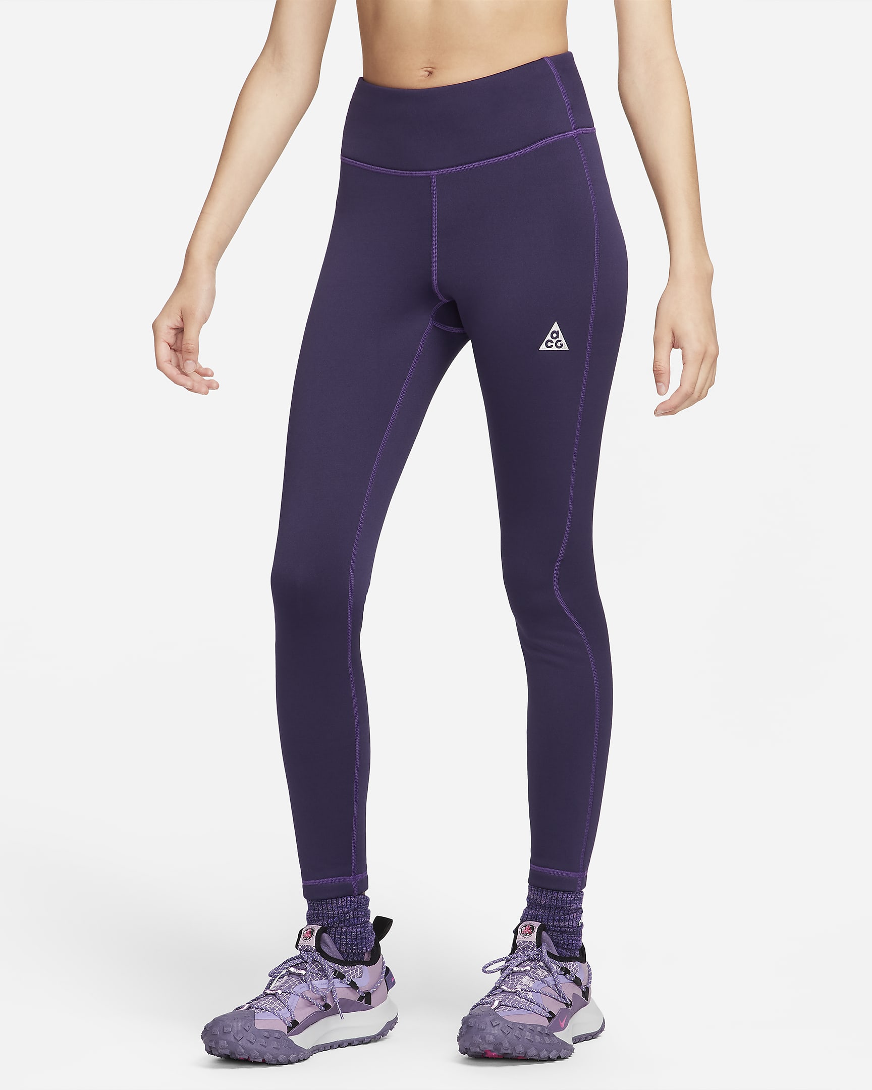 Leggings de largo completo de tiro alto Therma-FIT para mujer Nike ACG "Winter Wolf" - Morado tinta/Blanco cumbre