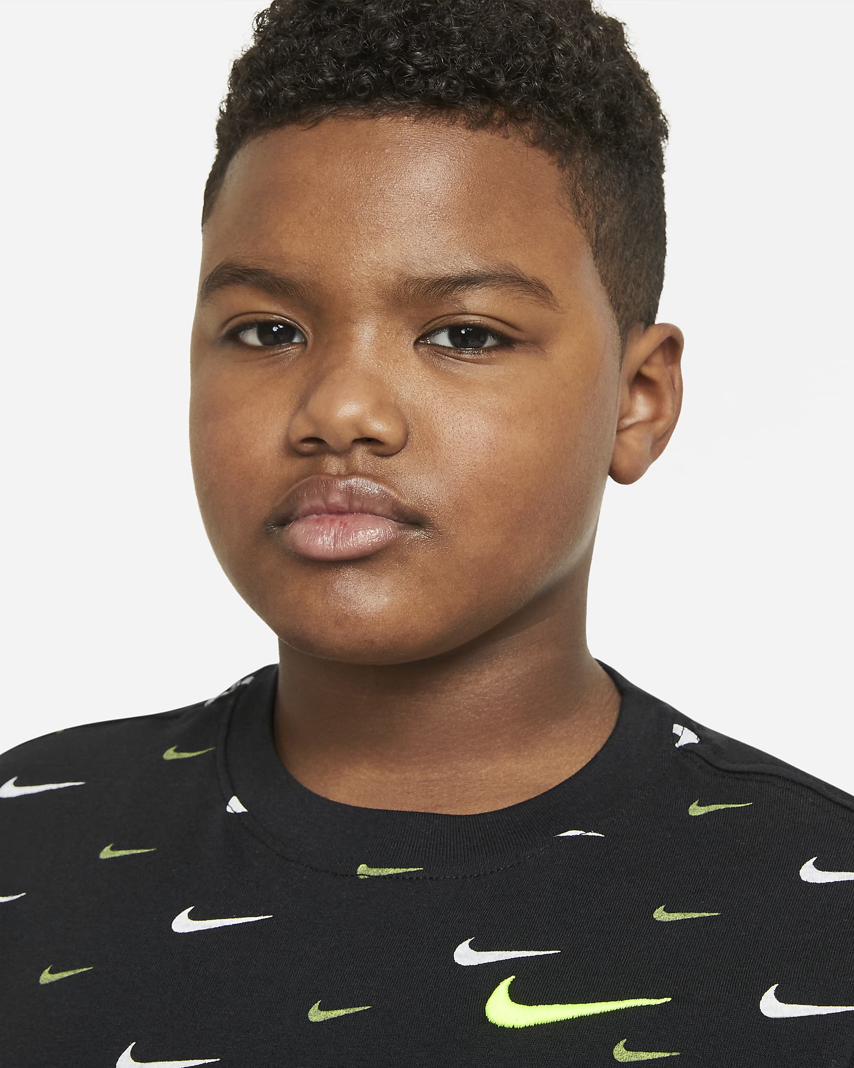 Nike Sportswear Big Kids' (Boys') Printed T-Shirt (Extended Size) - Black