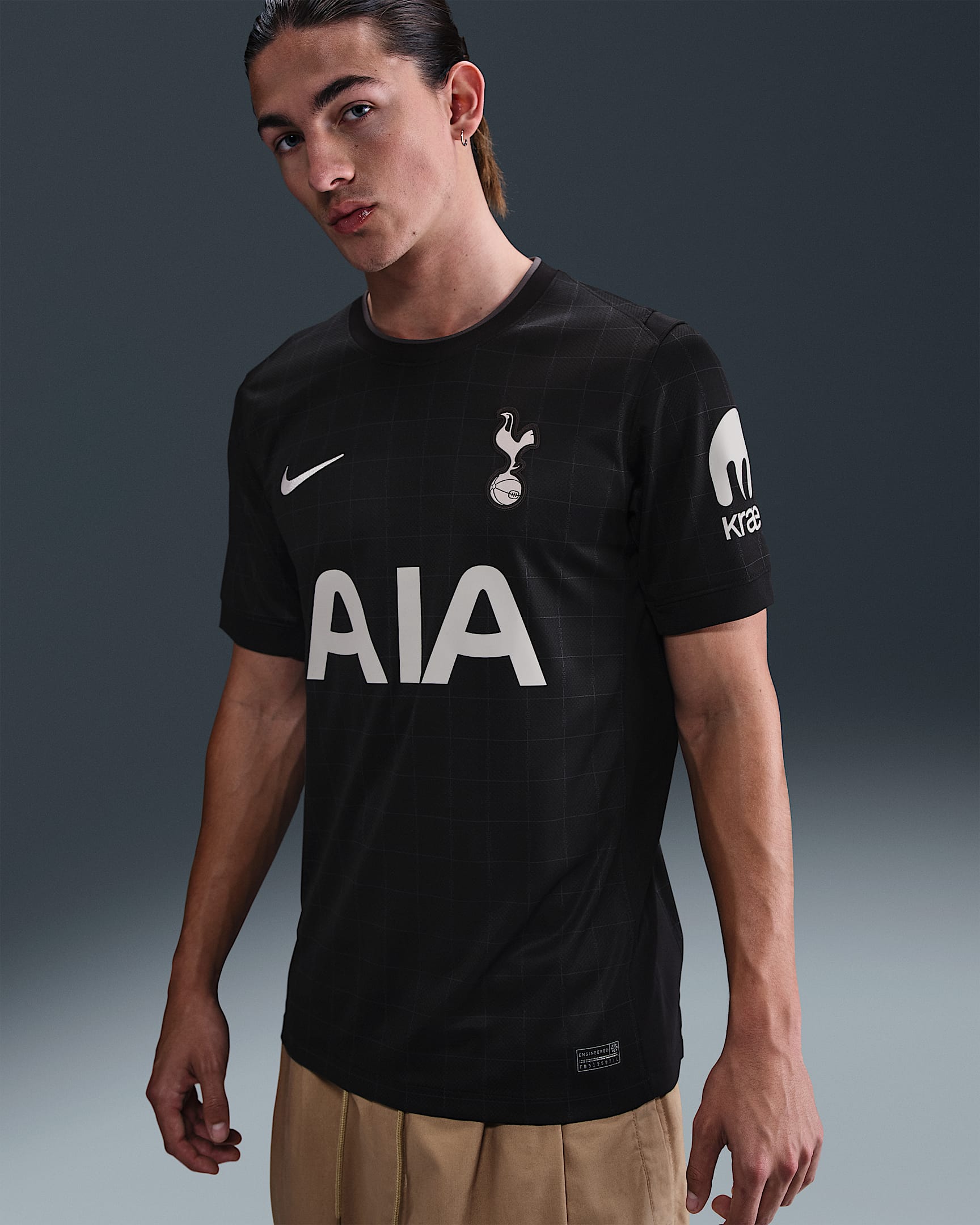 トッテナム ホットスパー 2025/26 スタジアム アウェイ メンズ ナイキ Dri-FIT サッカー レプリカ ユニフォーム - ブラック/ライトアイアンオール