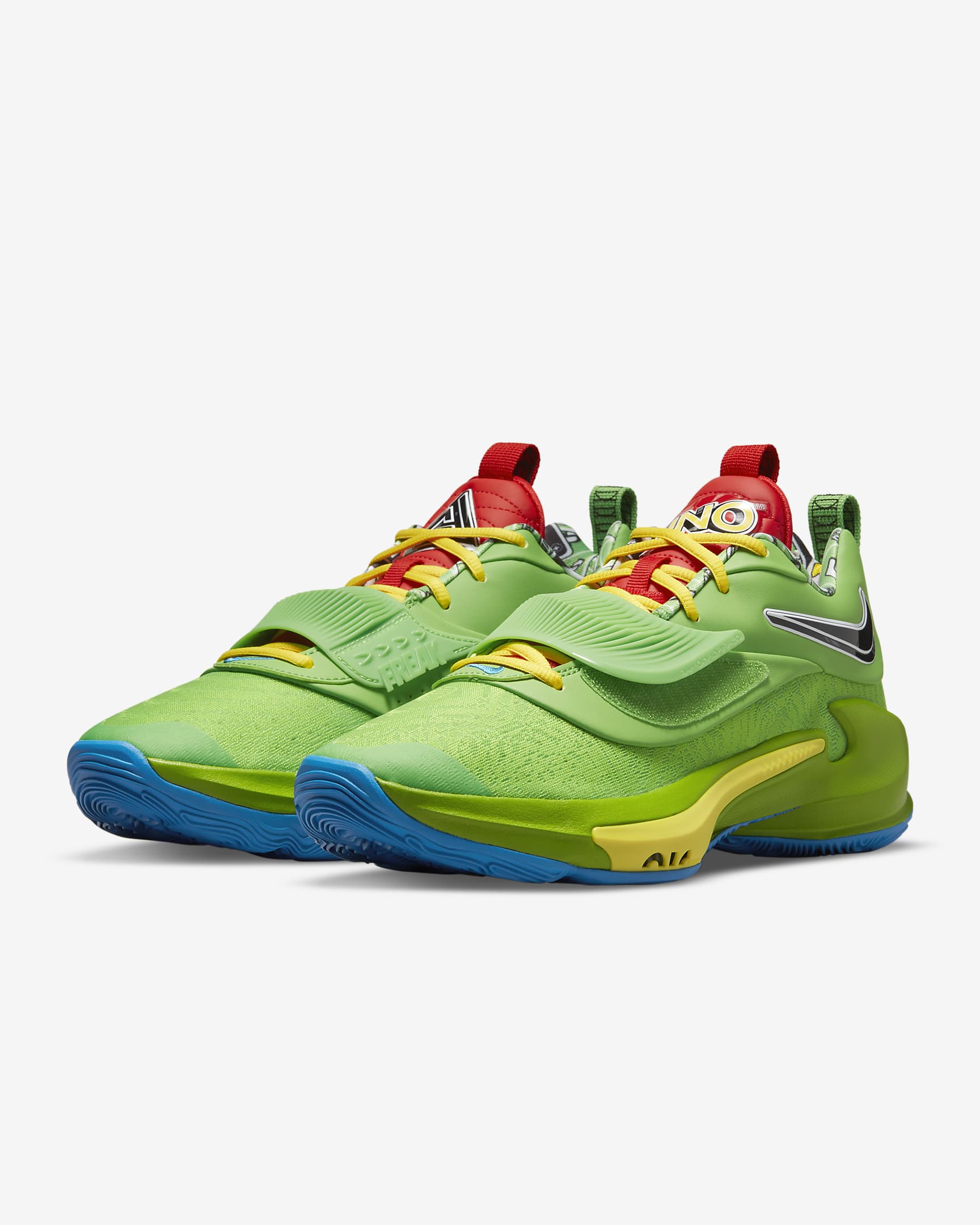 Freak 3 Basketball Shoes - Green Bean/White/Action Red/Black