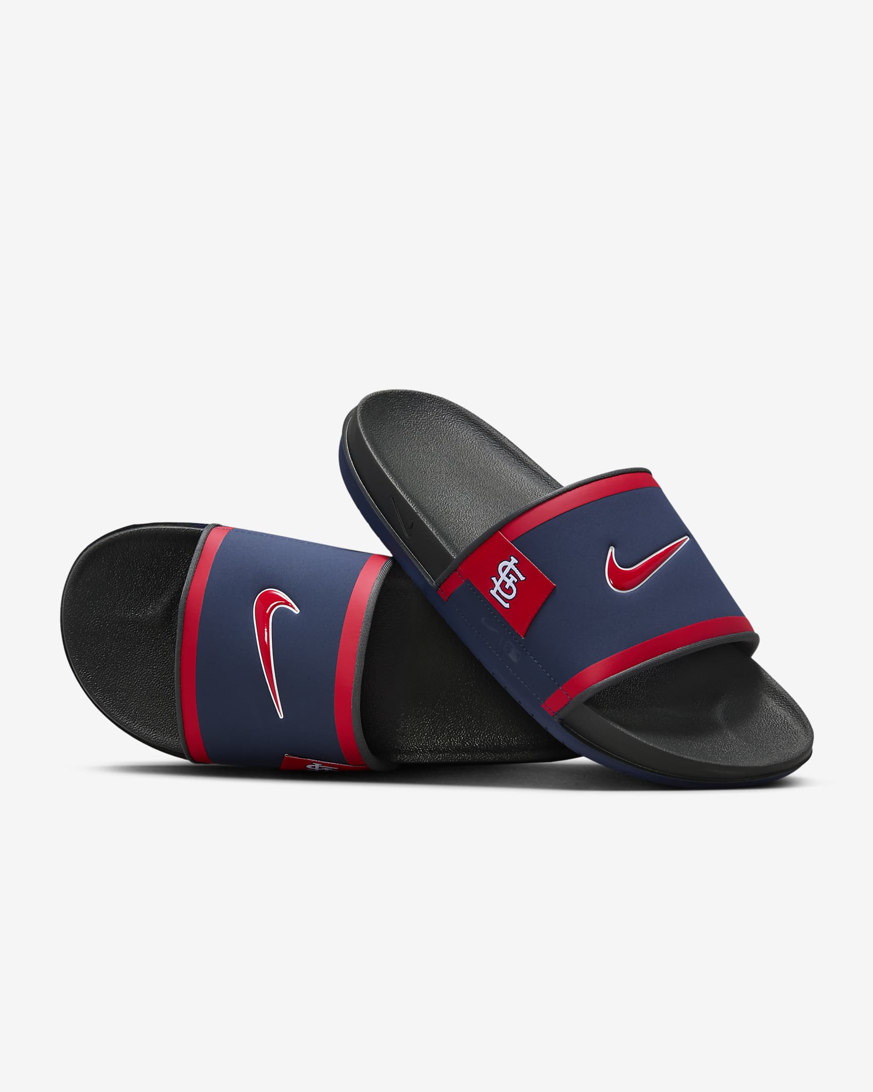 Nike Offcourt (St. Louis Cardinals) Offcourt Slides - Midnight Navy/Dark Smoke Grey/Sport Red