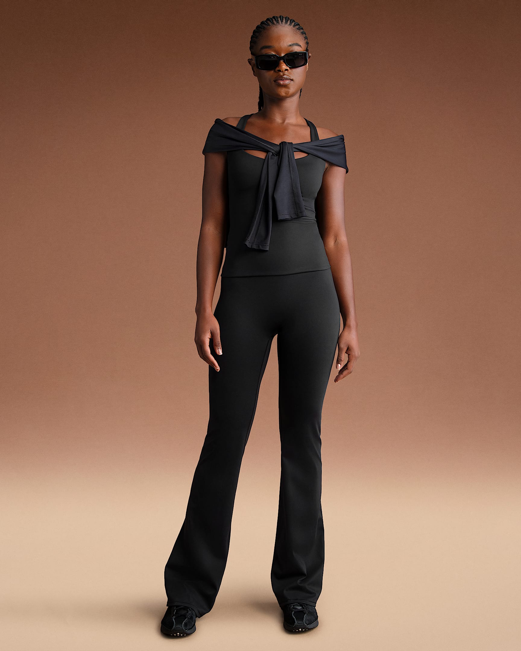 NikeSKIMS Matte Women's High-Waisted Slim Flared Leggings - NSKM Obsidian