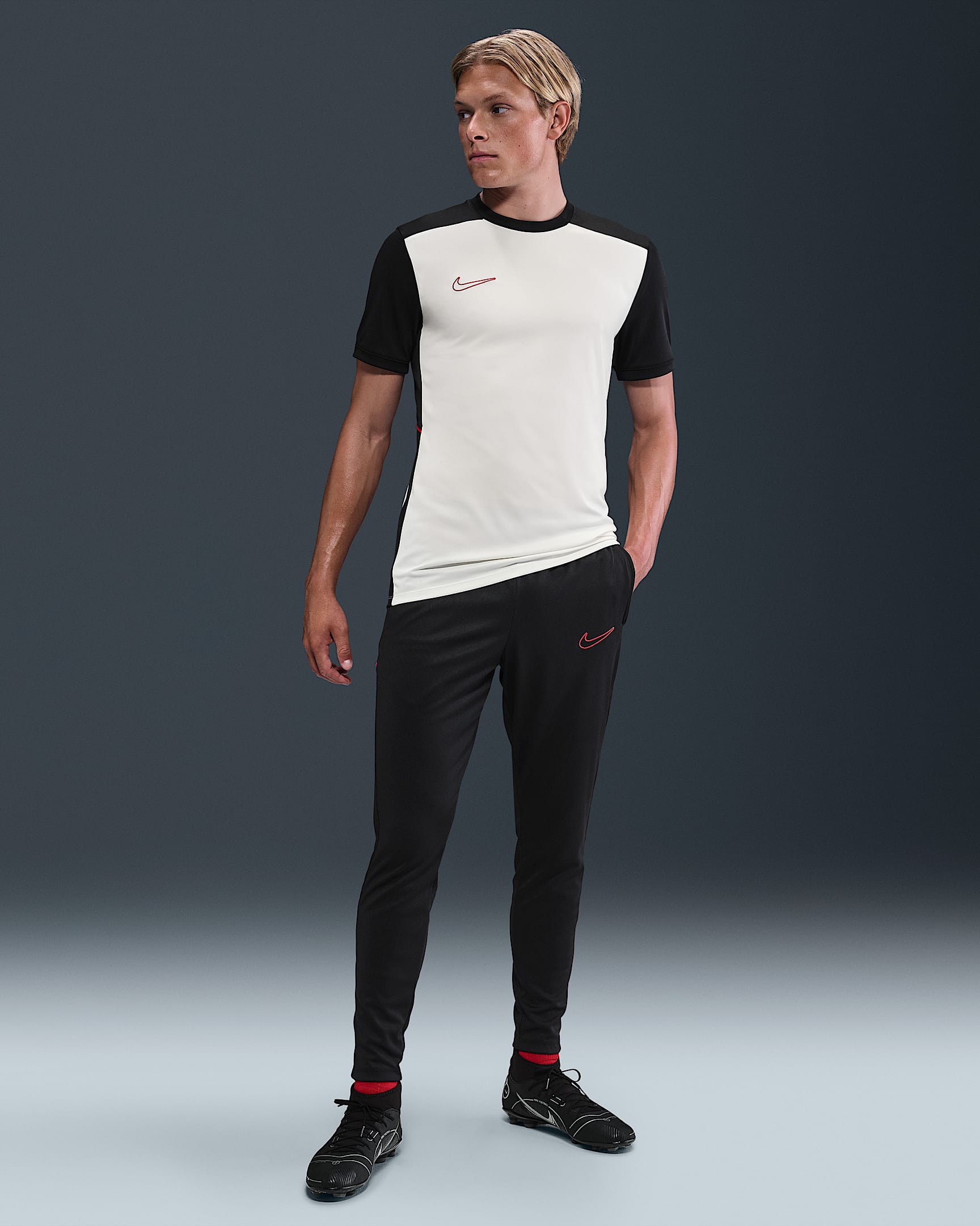 Nike Academy Men's Dri-FIT Football Pants - Black/Black/University Red