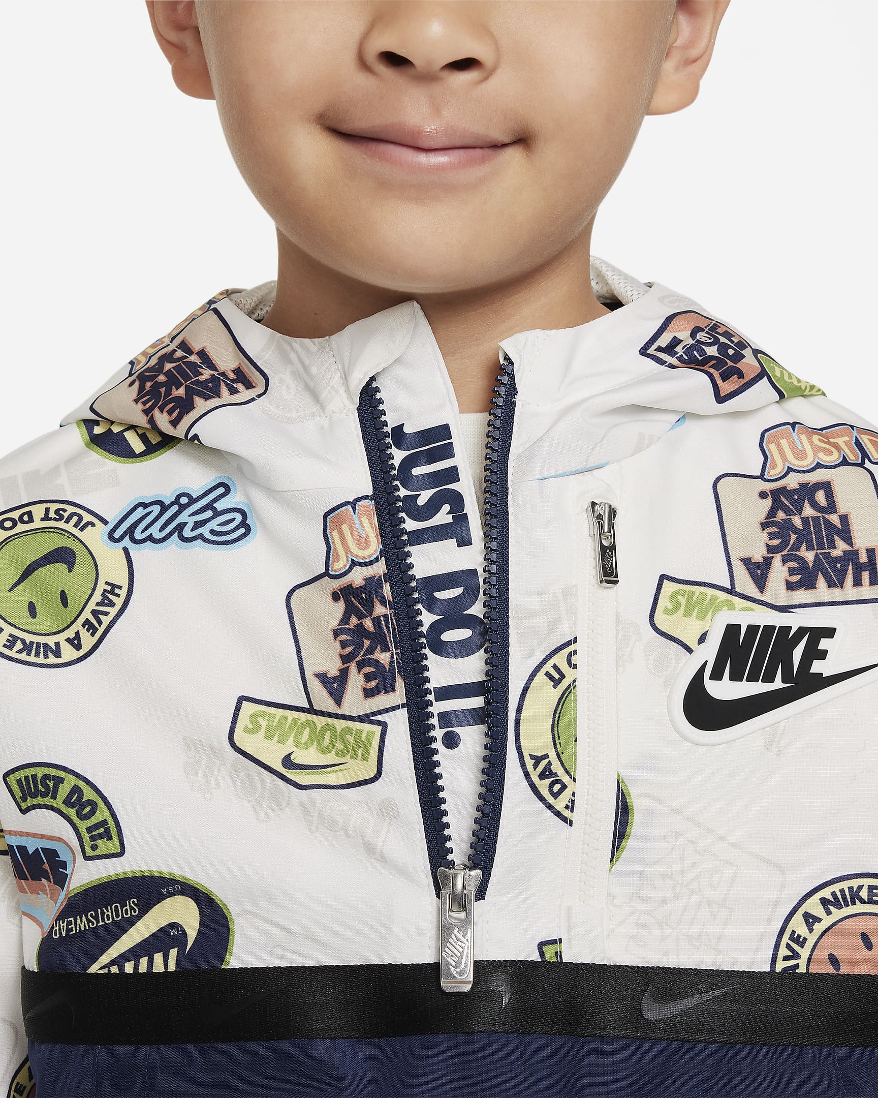 Nike Half-Zip Print Blocked Anorak Little Kids' Jacket. Nike.com