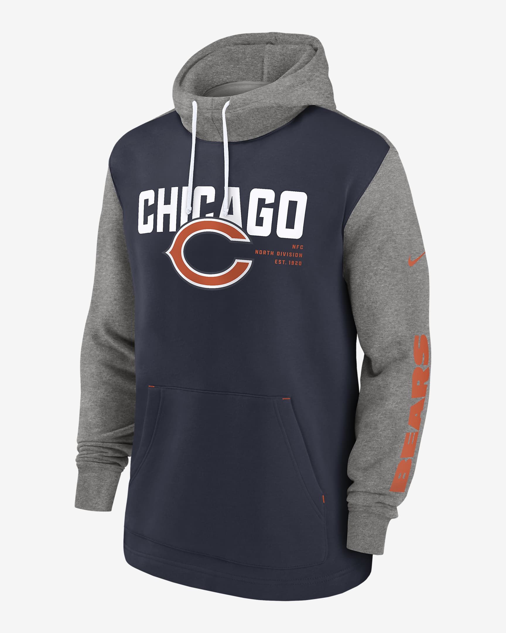 Chicago Bears Color Block Men's Nike NFL Pullover Hoodie. Nike.com