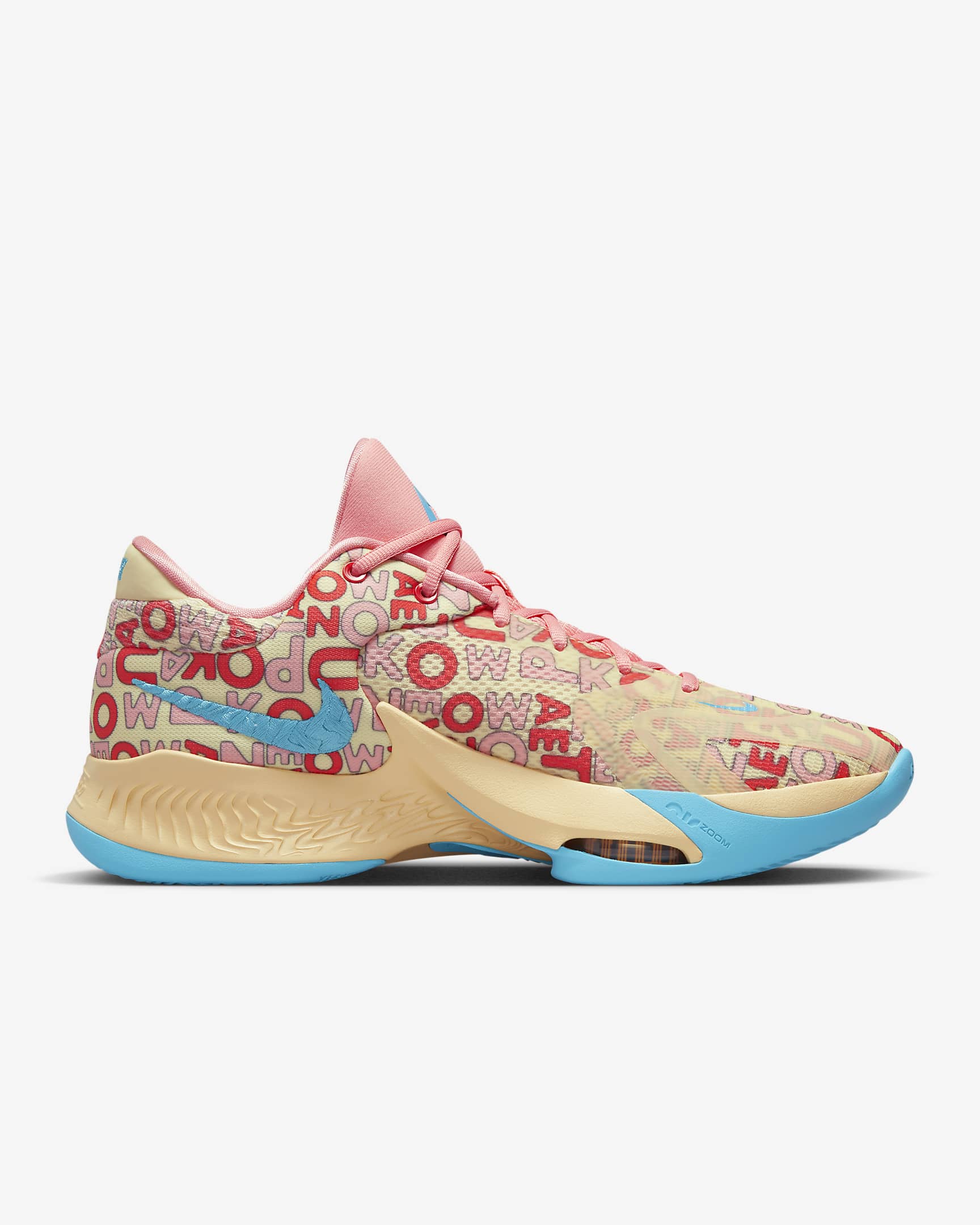 Freak 4 Basketball Shoes - Pale Vanilla/Coral Chalk/Blue Lightning