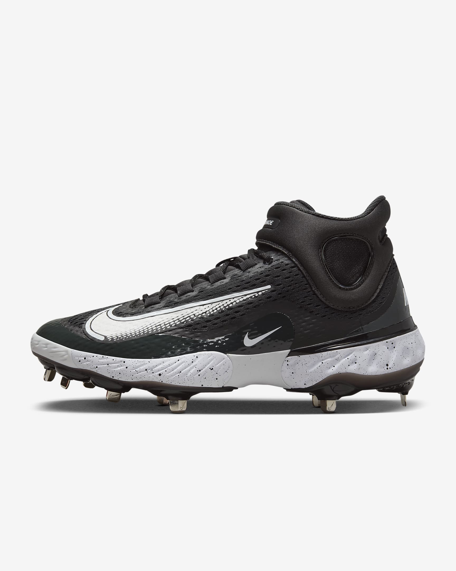 Nike Alpha Huarache Elite 4 Mid Men's Baseball Cleats - Black/Dark Smoke Grey/White